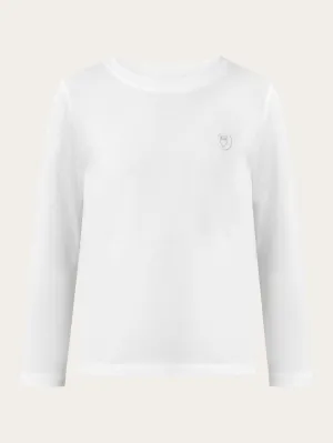 Regular fit badge long sleeved - Bright White Knowledge Cotton