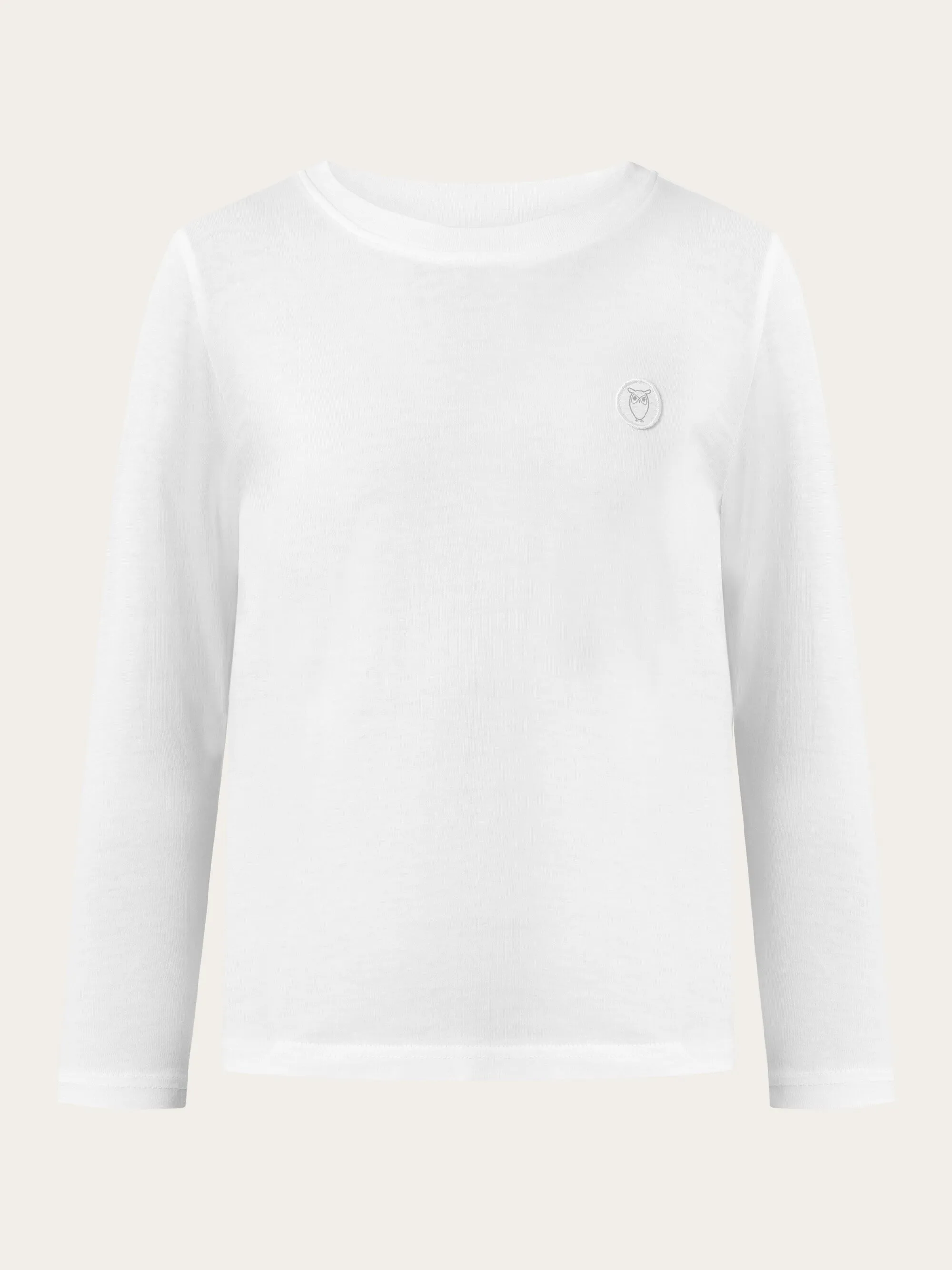 Regular fit badge long sleeved - Bright White Knowledge Cotton