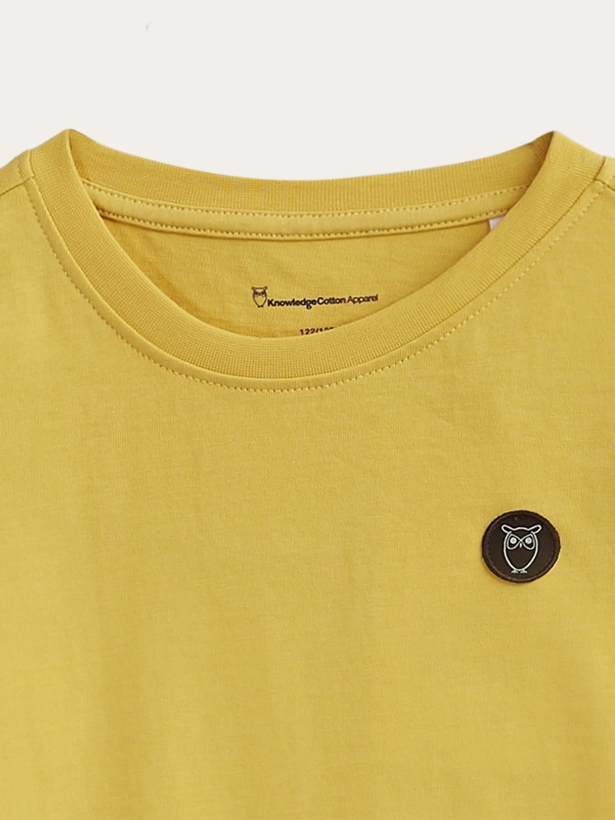 Regular fit badge long sleeved - Misted Yellow Knowledge Cotton