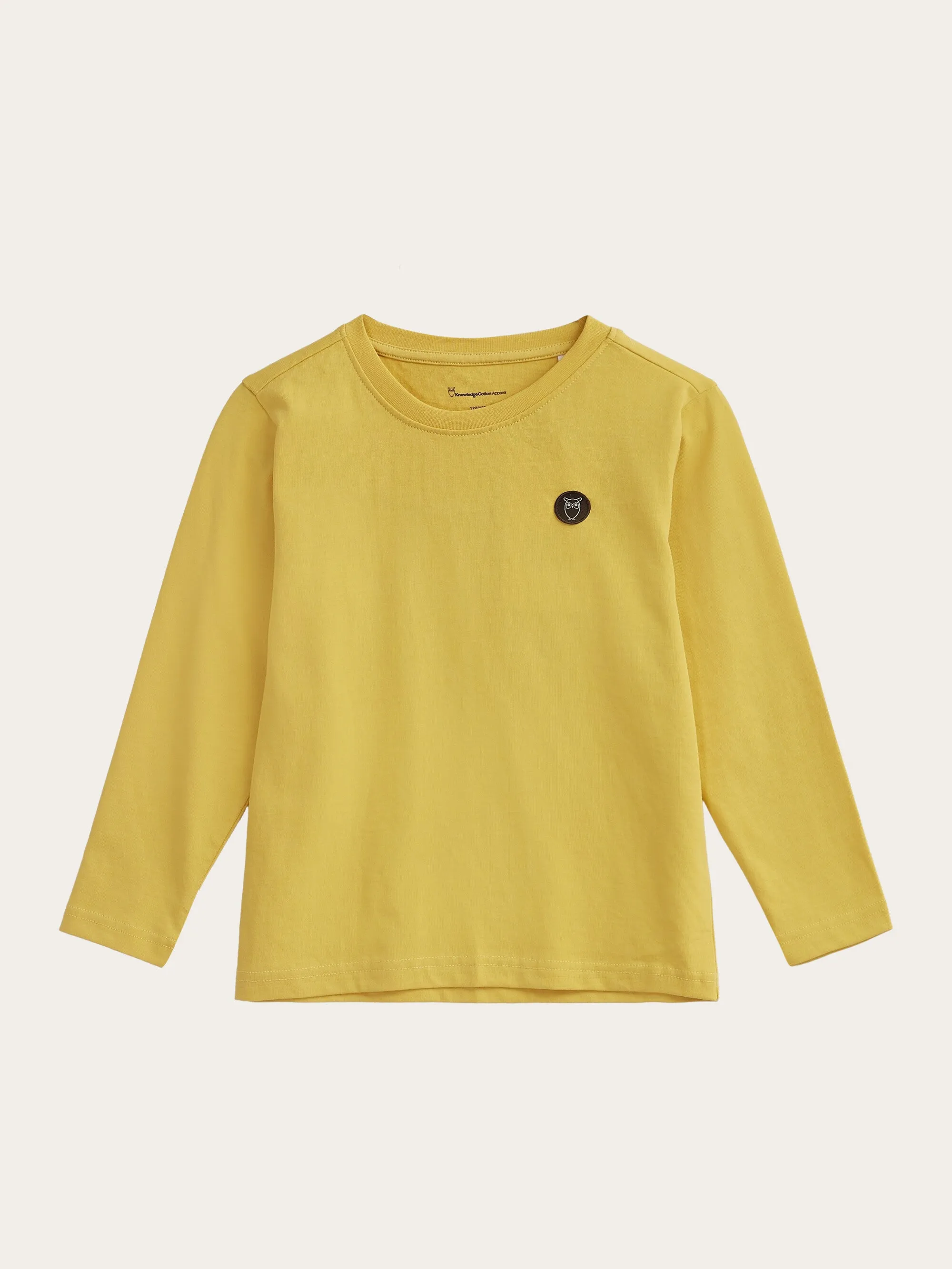 Regular fit badge long sleeved - Misted Yellow Knowledge Cotton