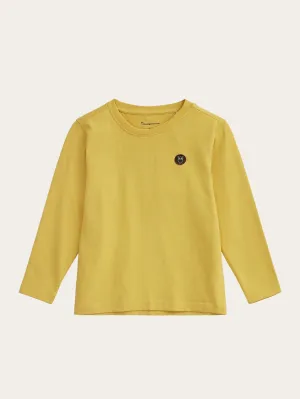 Regular fit badge long sleeved - Misted Yellow Knowledge Cotton