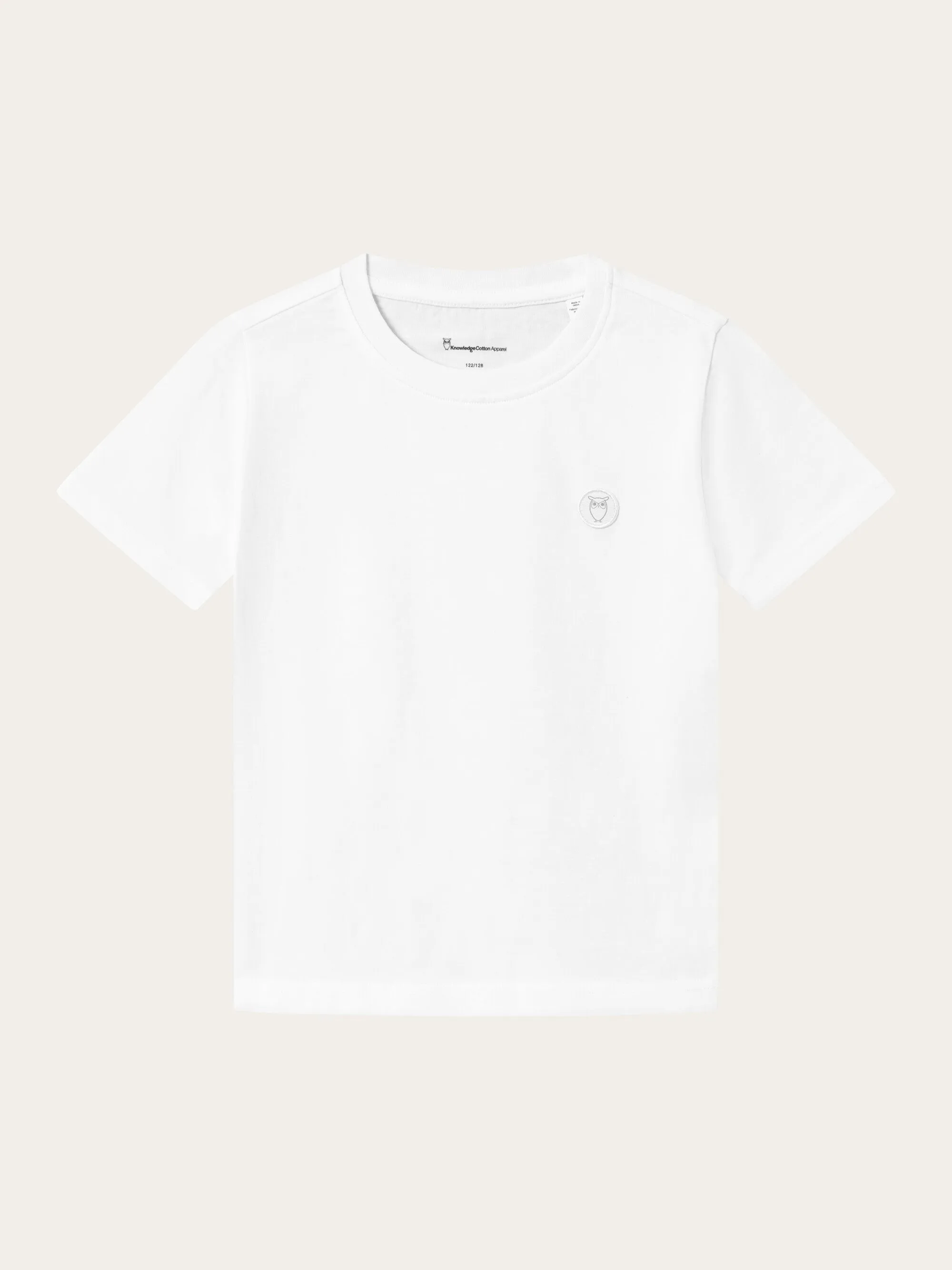 Regular fit badge t-shirt - Bright White Knowledge Cotton
