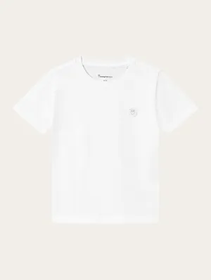 Regular fit badge t-shirt - Bright White Knowledge Cotton