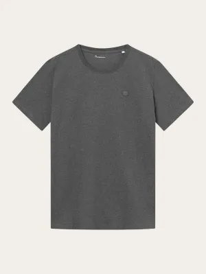 Regular fit Badge t-shirt - Dark Grey Melange Knowledge Cotton