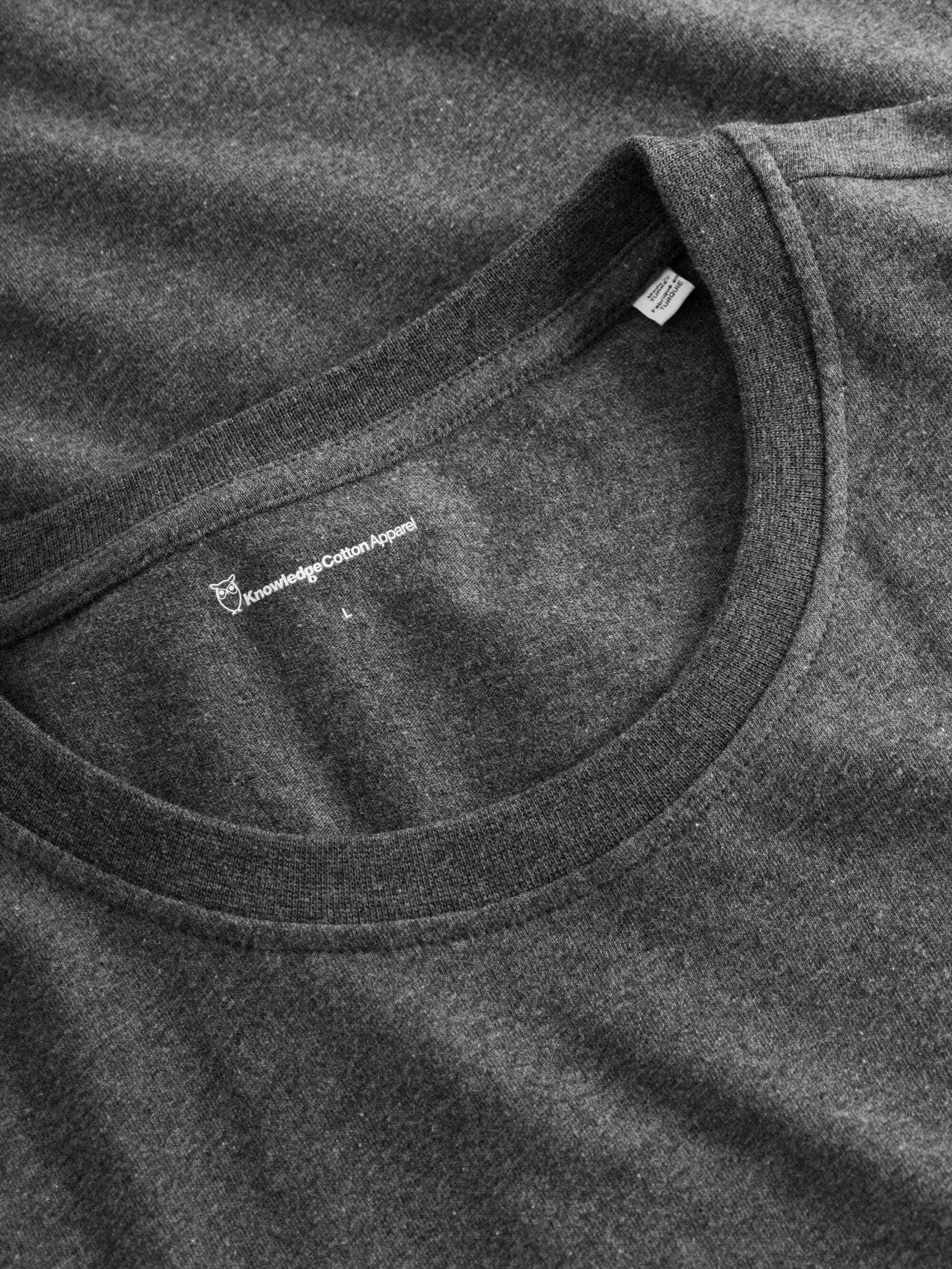 Regular fit Badge t-shirt - Dark Grey Melange Knowledge Cotton