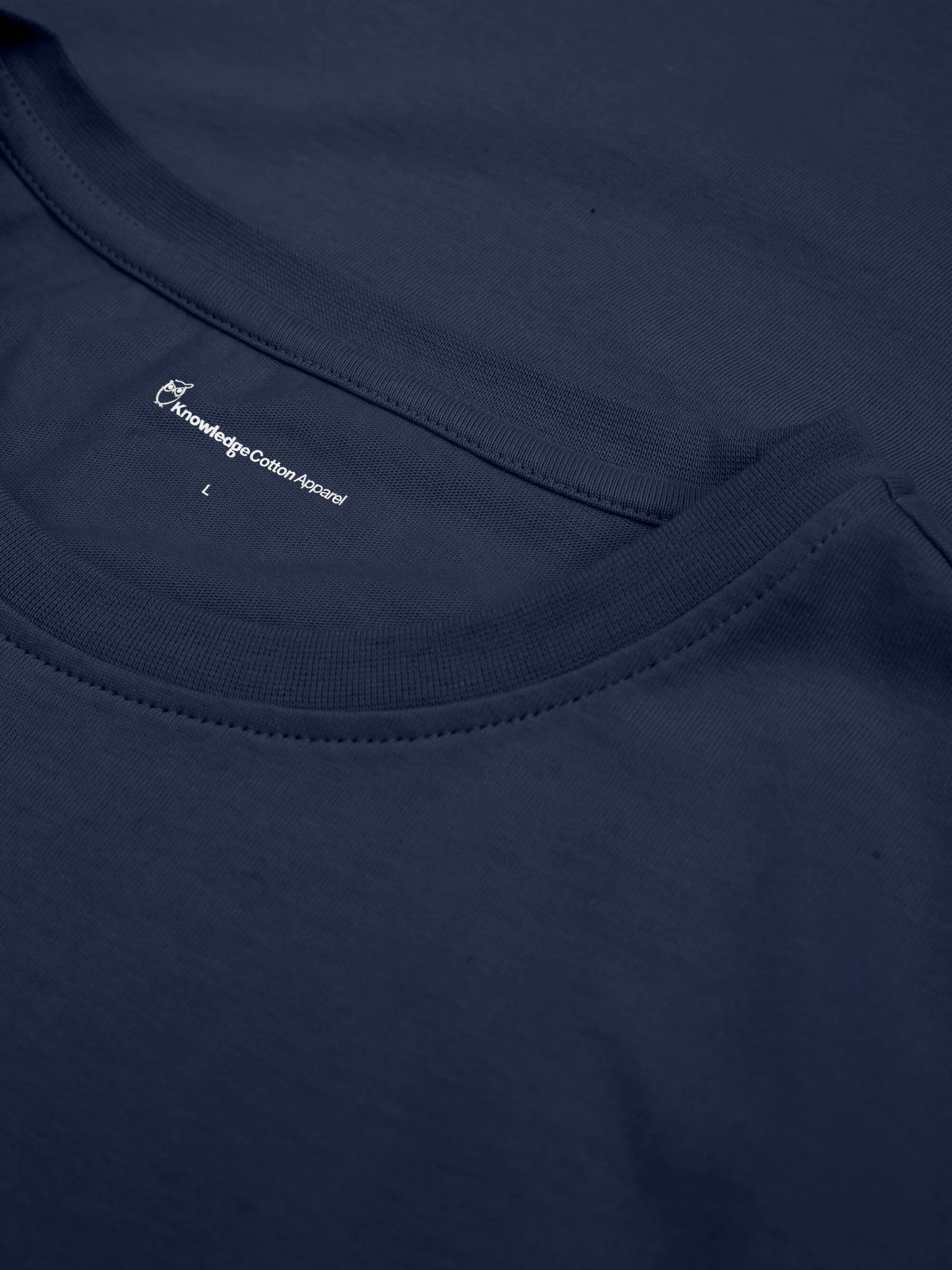 Regular fit Badge t-shirt - Insigna Blue melange Knowledge Cotton