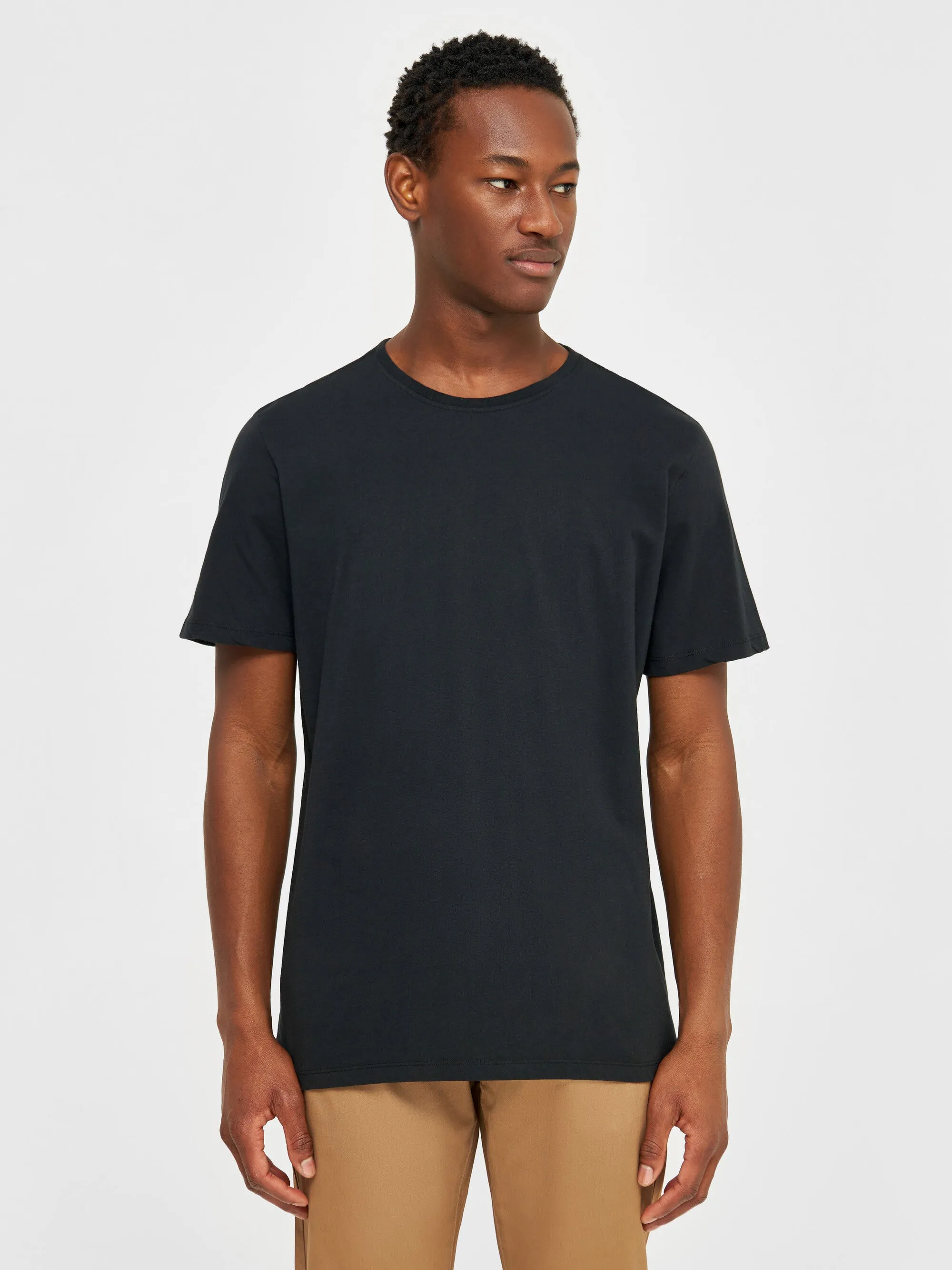 Regular fit Basic tee - Black Jet Knowledge Cotton