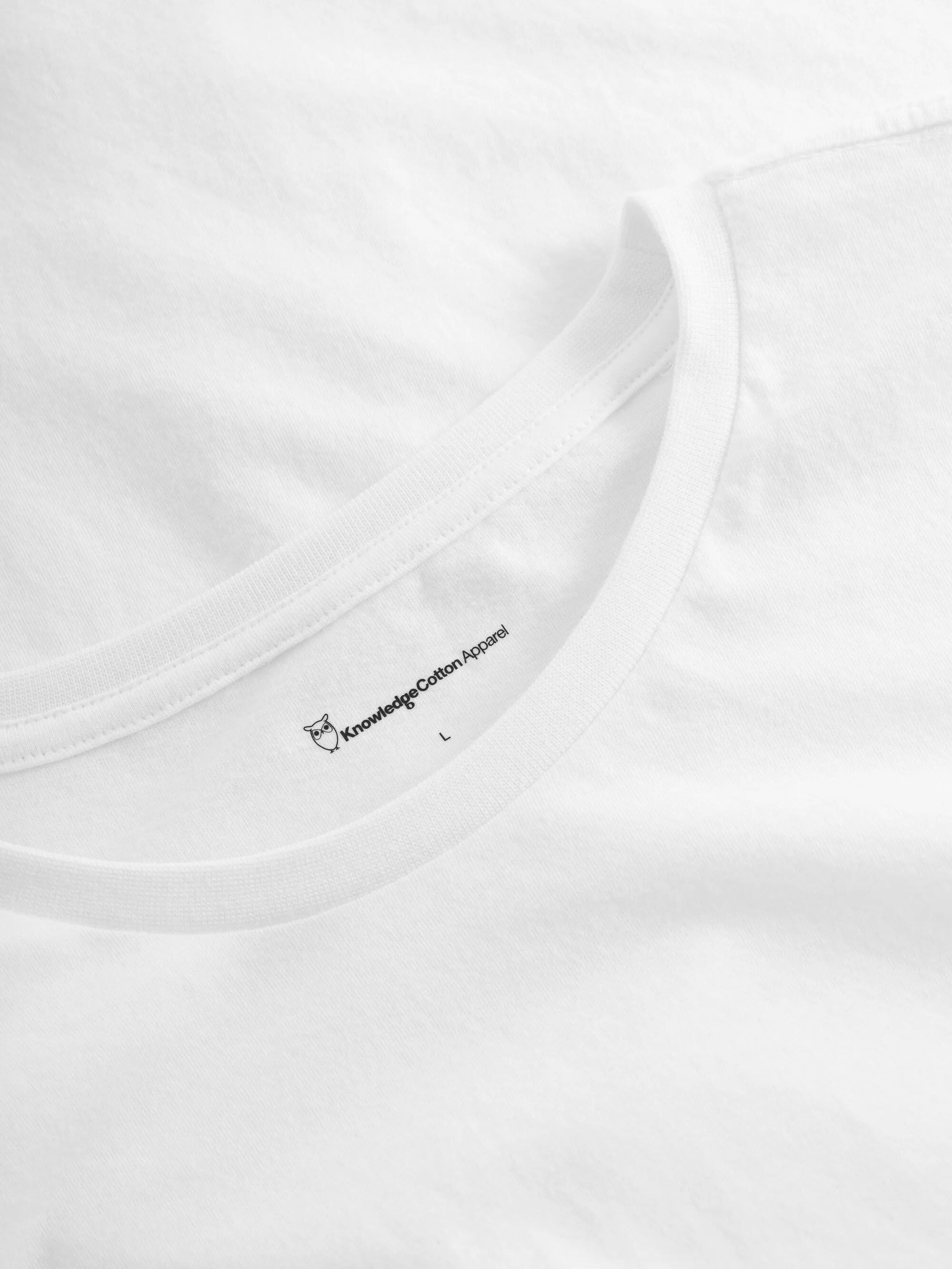 Regular fit Basic tee - Bright White Knowledge Cotton