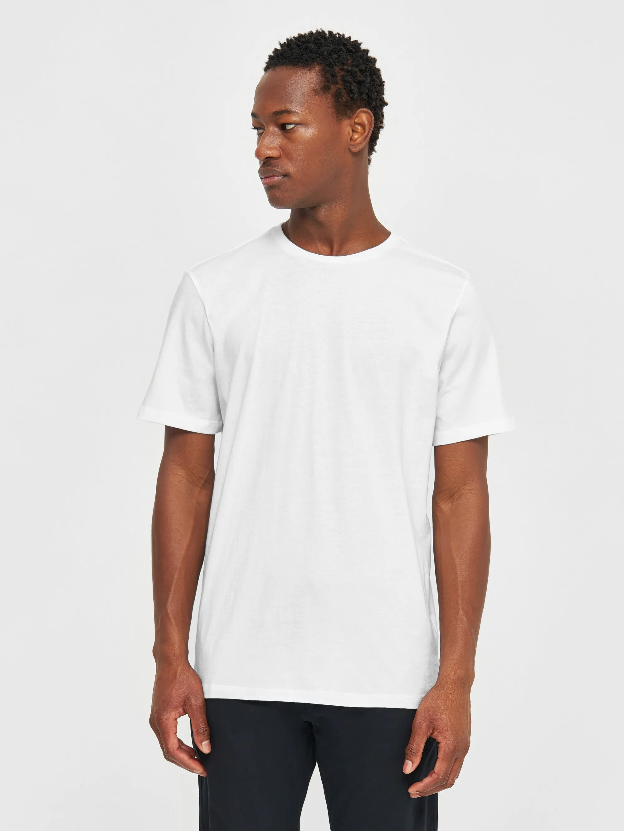 Regular fit Basic tee - Bright White Knowledge Cotton