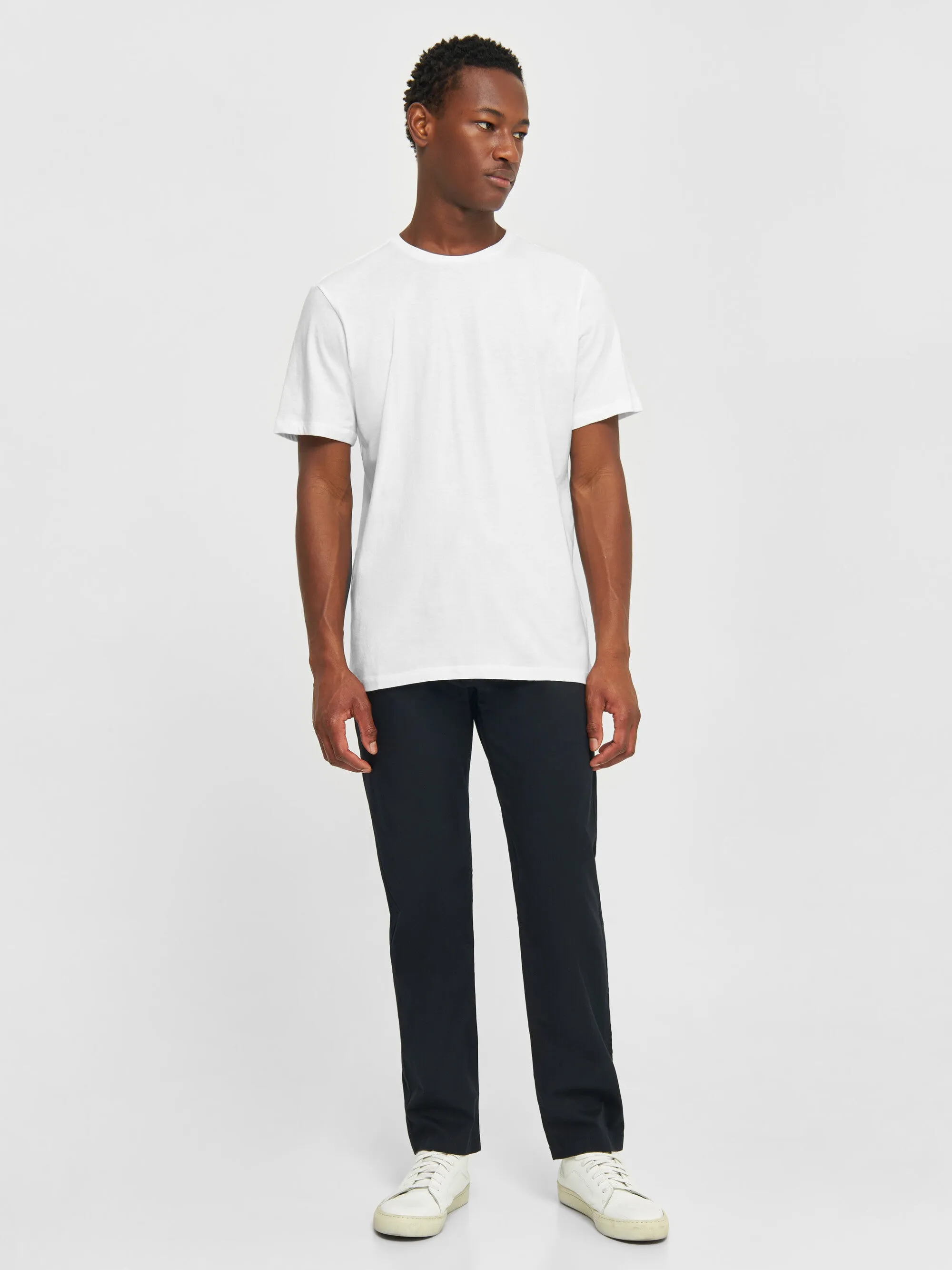 Regular fit Basic tee - Bright White Knowledge Cotton