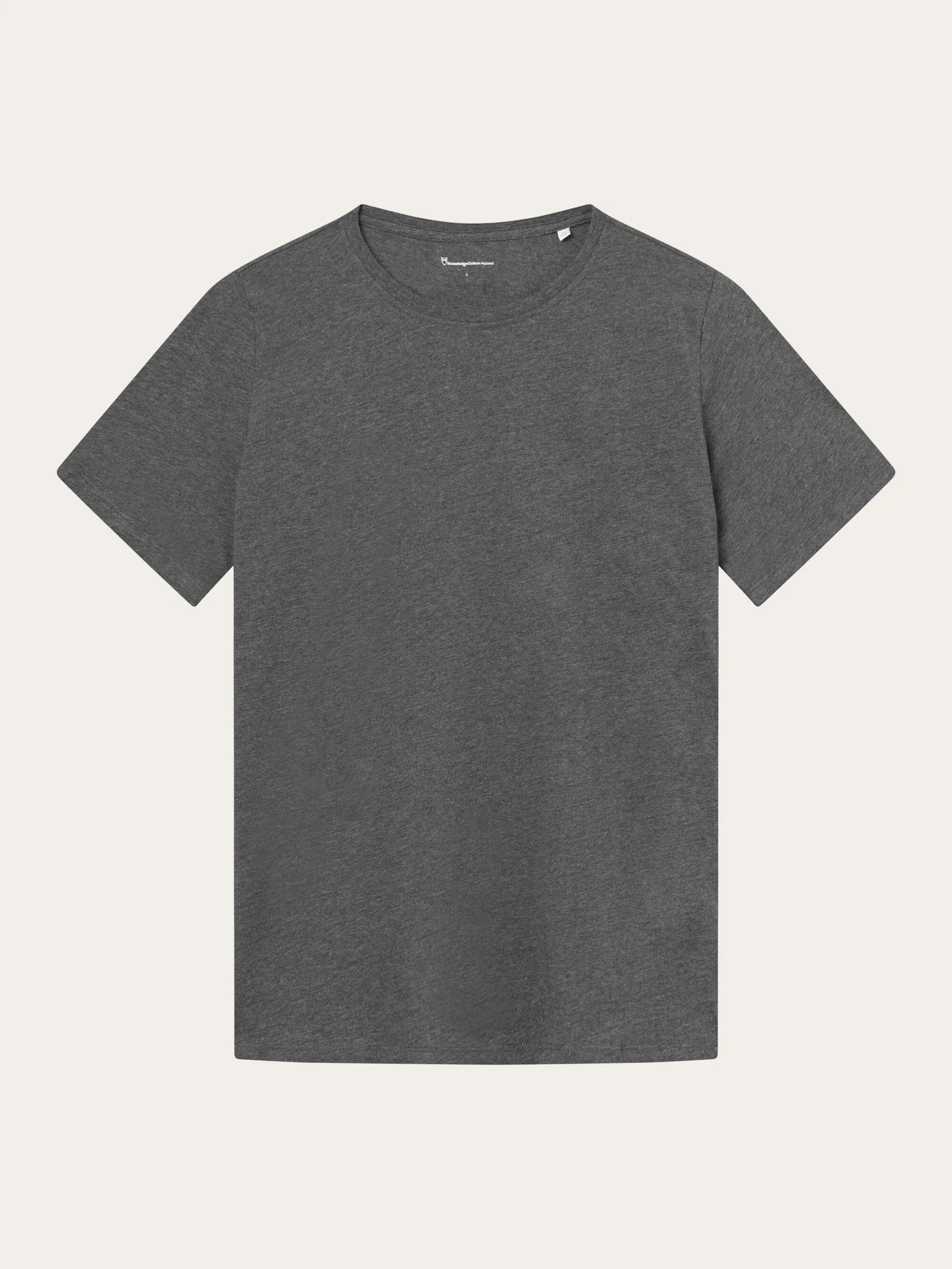 Regular fit Basic tee - Dark Grey Melange Knowledge Cotton
