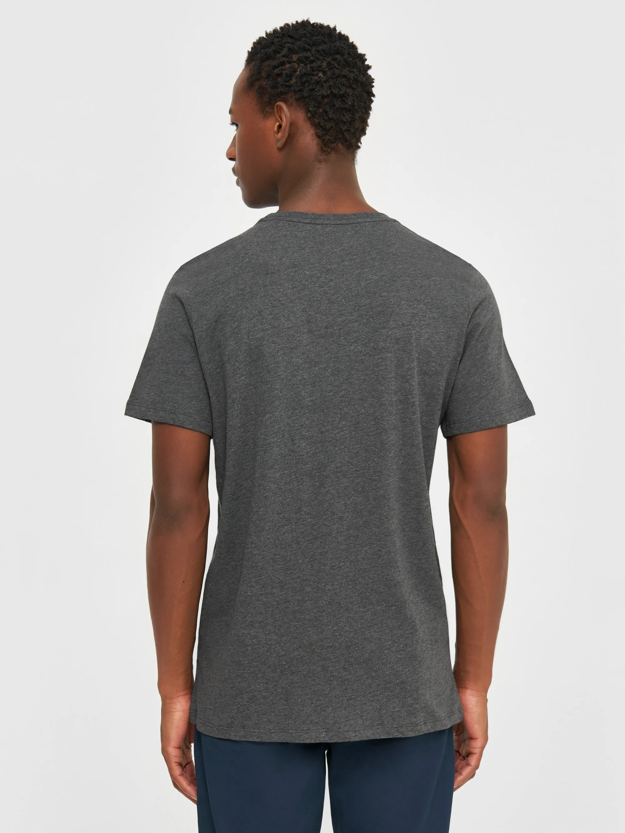 Regular fit Basic tee - Dark Grey Melange Knowledge Cotton