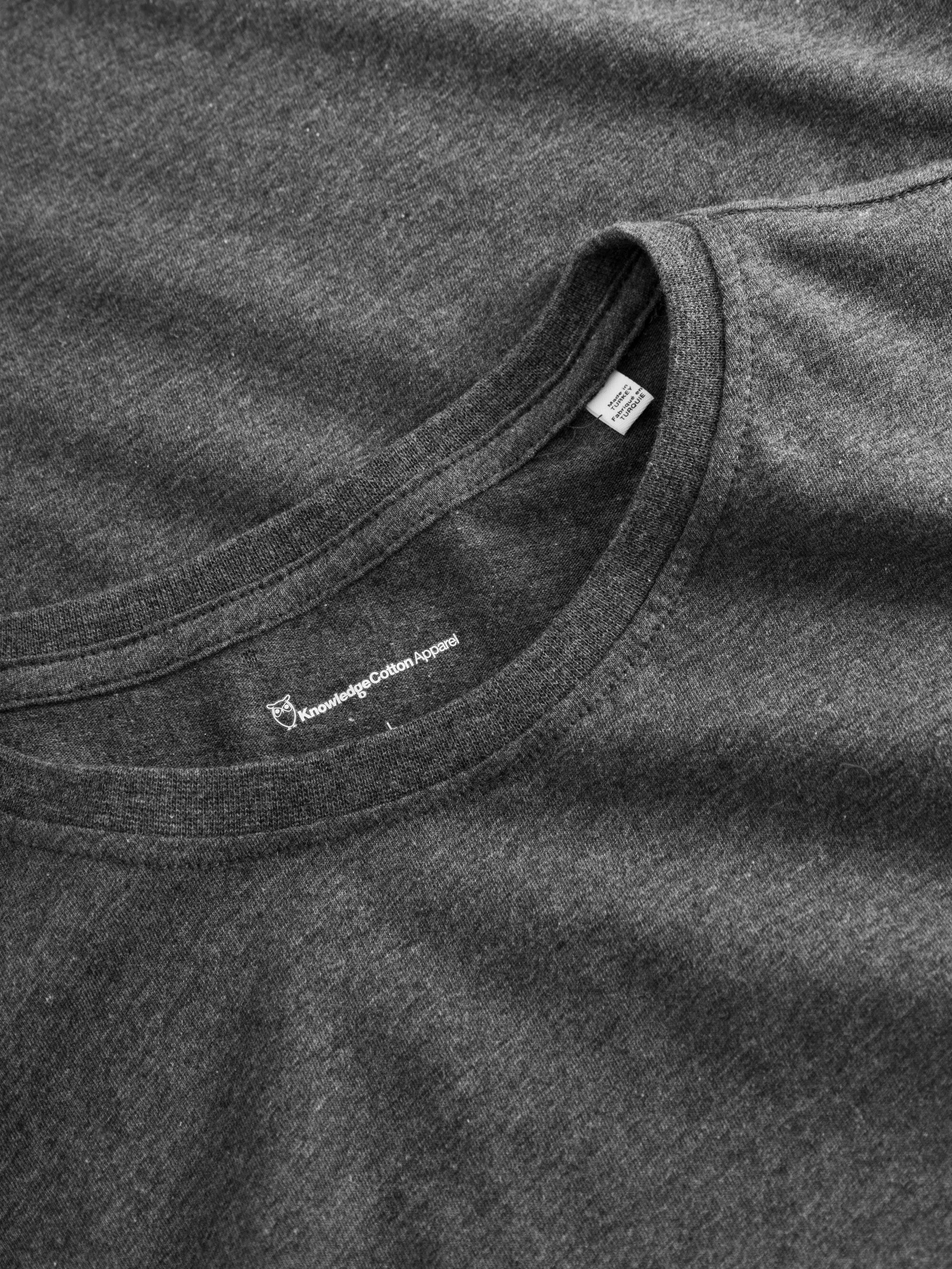 Regular fit Basic tee - Dark Grey Melange Knowledge Cotton