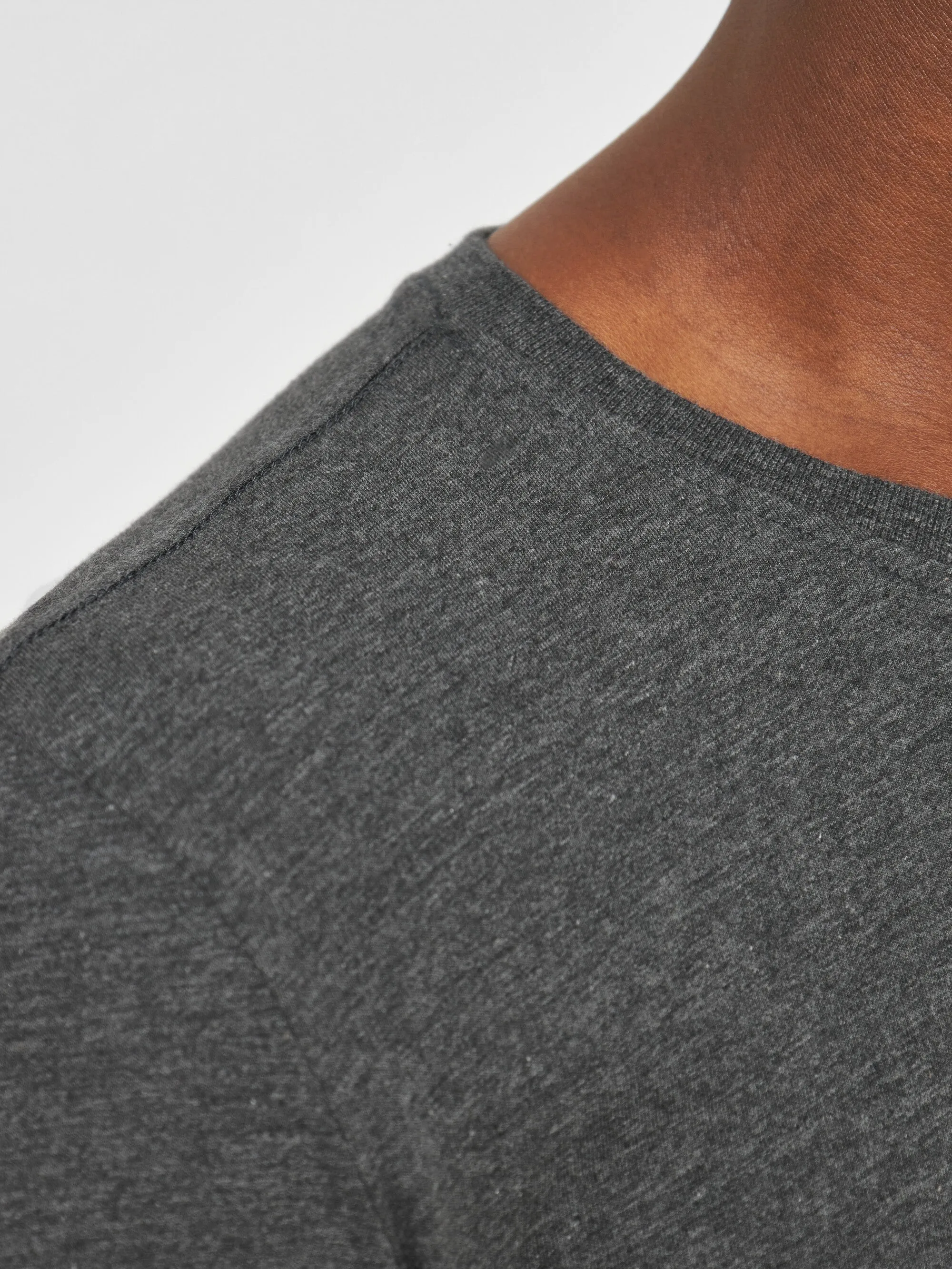 Regular fit Basic tee - Dark Grey Melange Knowledge Cotton