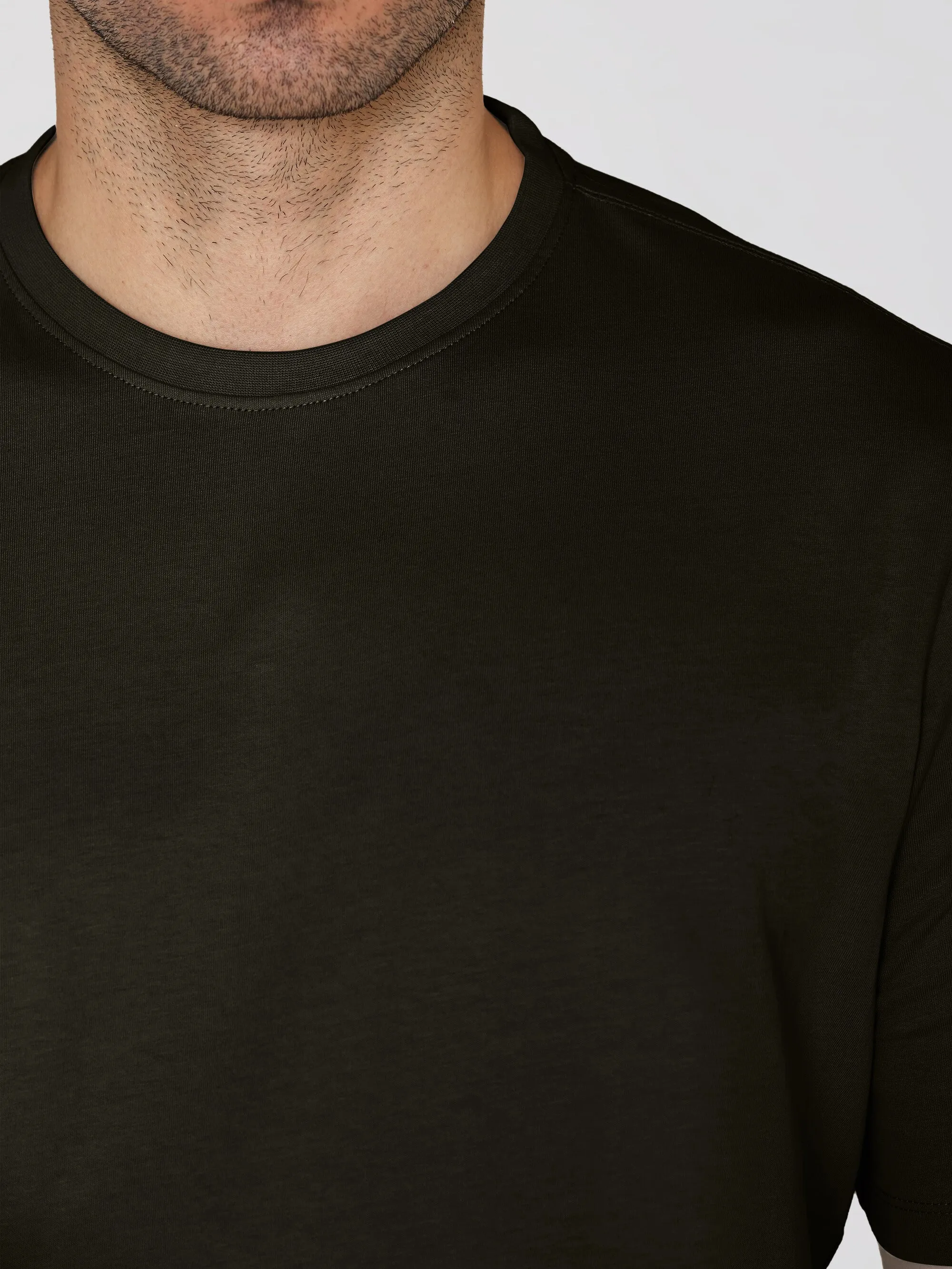 Regular fit Basic tee - Green melange Knowledge Cotton