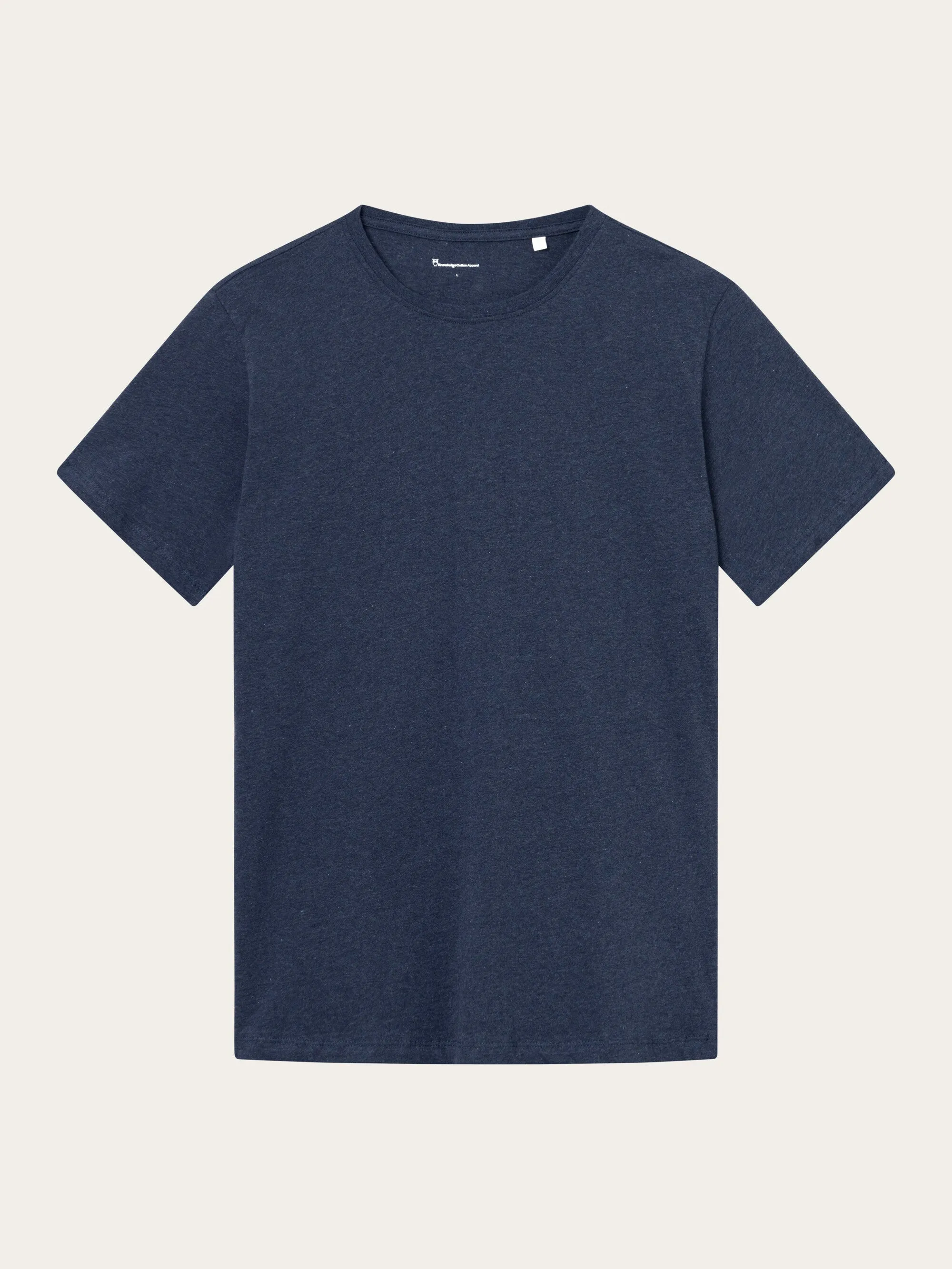 Regular fit Basic tee - Insigna Blue melange Knowledge Cotton