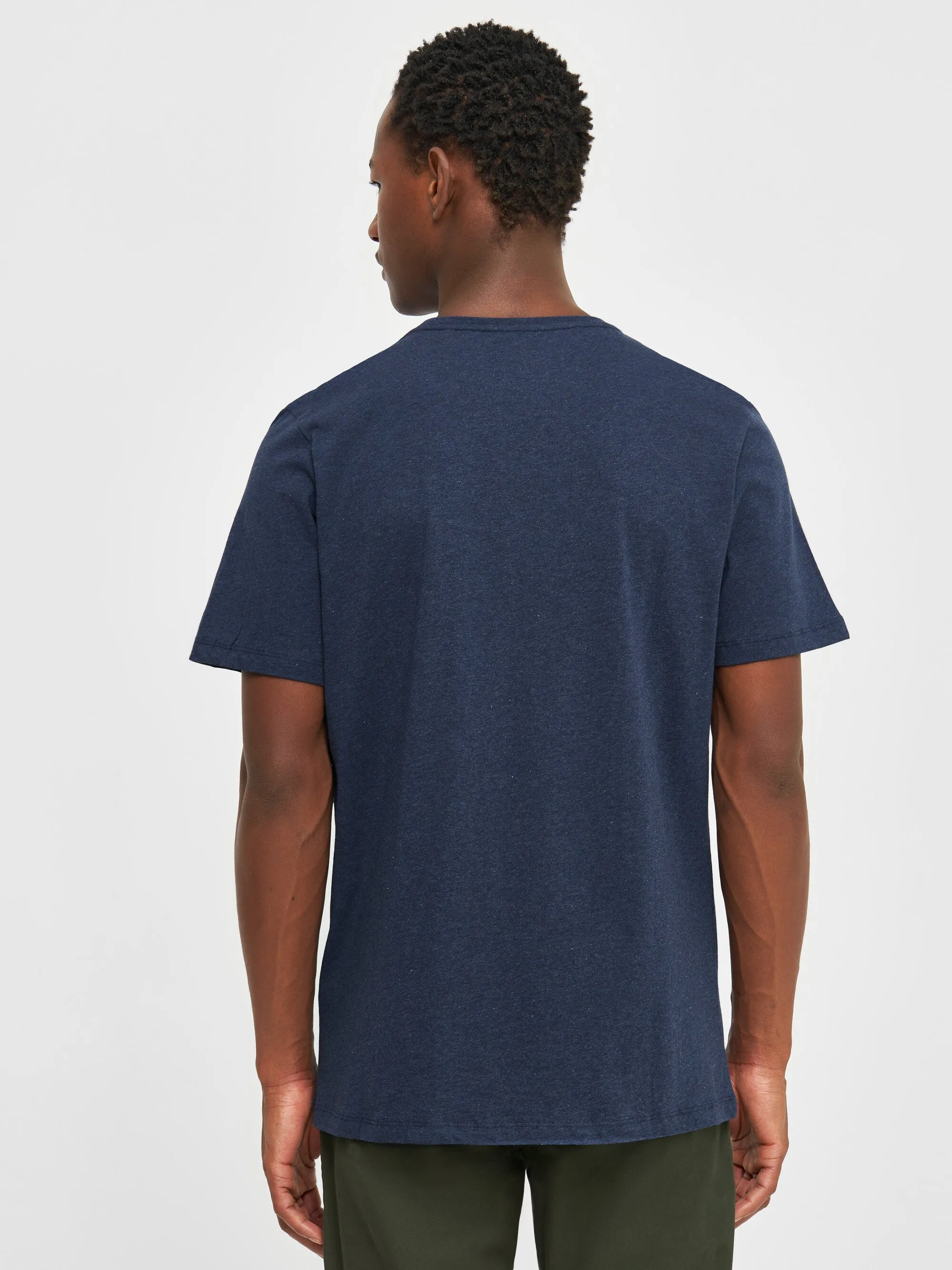 Regular fit Basic tee - Insigna Blue melange Knowledge Cotton