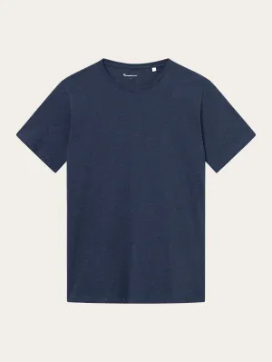 Regular fit Basic tee - Insigna Blue melange Knowledge Cotton