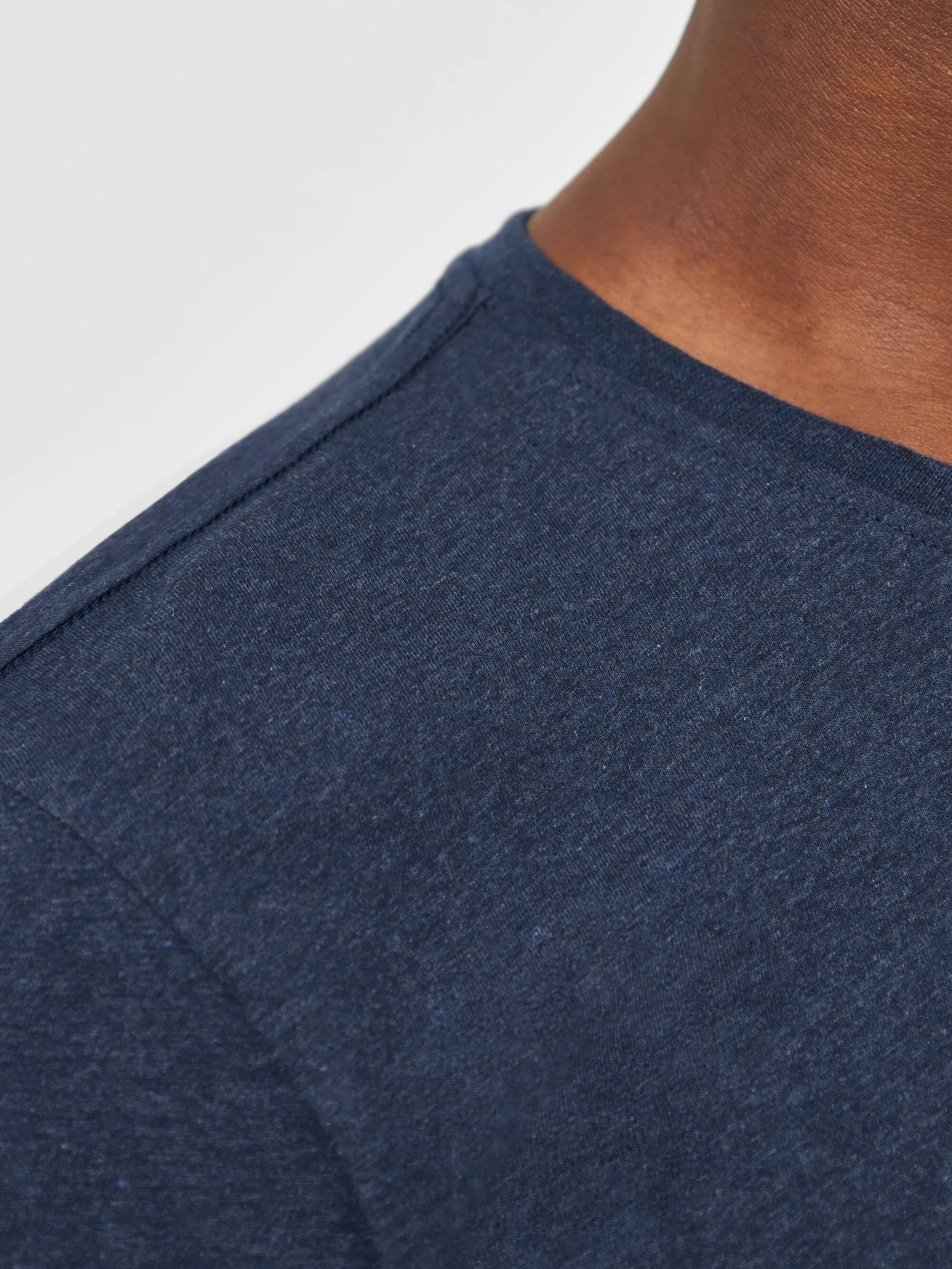 Regular fit Basic tee - Insigna Blue melange Knowledge Cotton