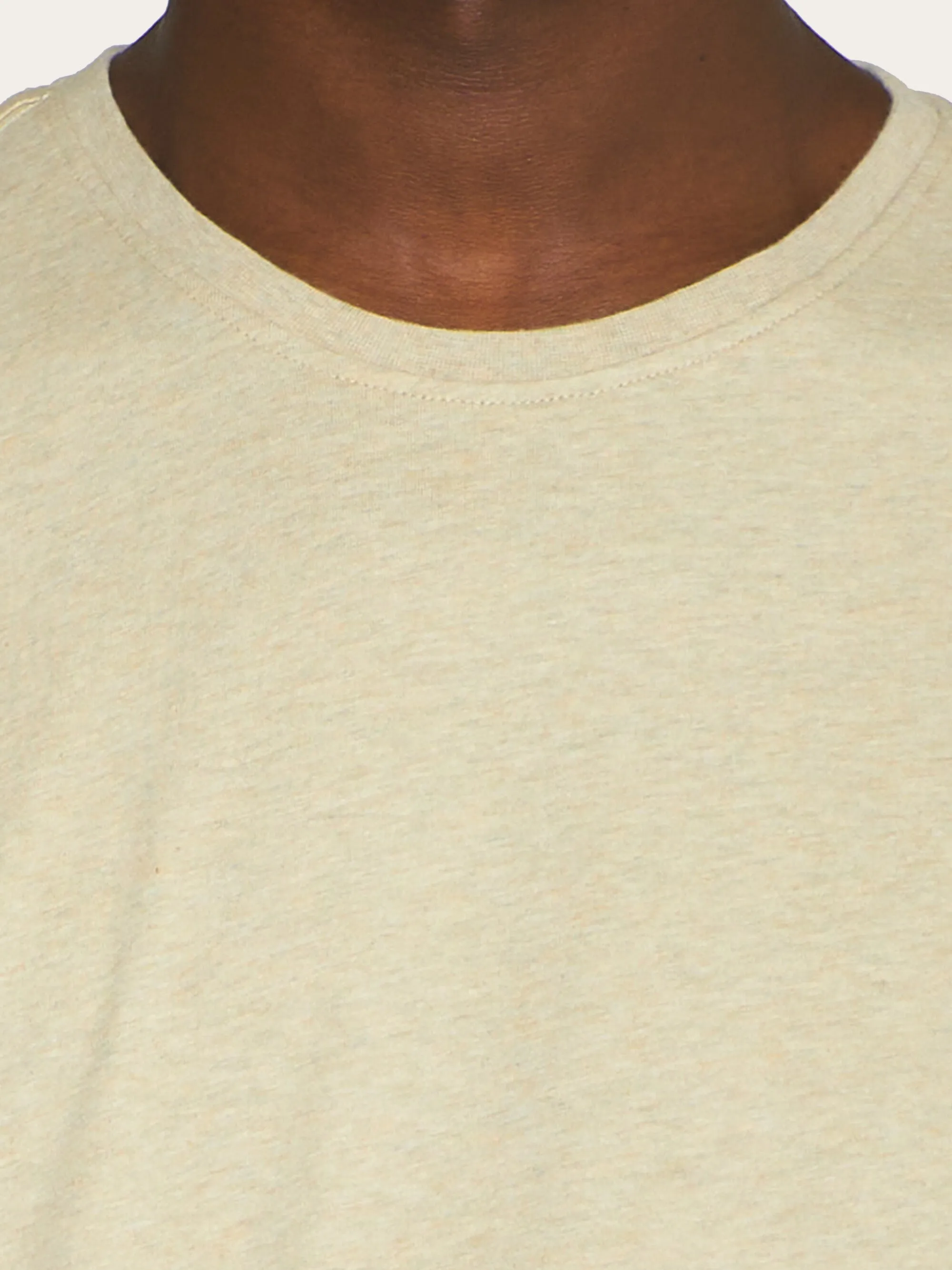 Regular fit Basic tee - Safari melange Knowledge Cotton