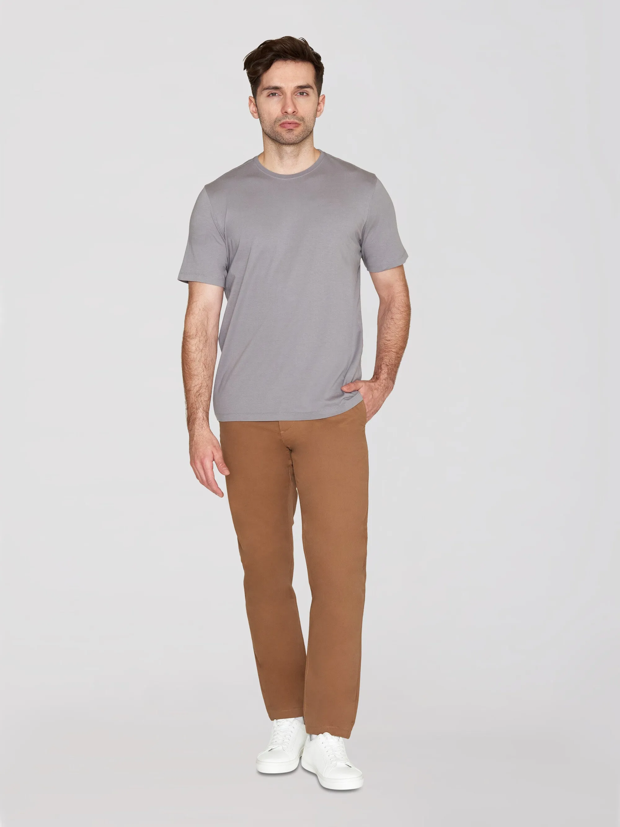Regular fit Basic tee - Sharkskin Knowledge Cotton