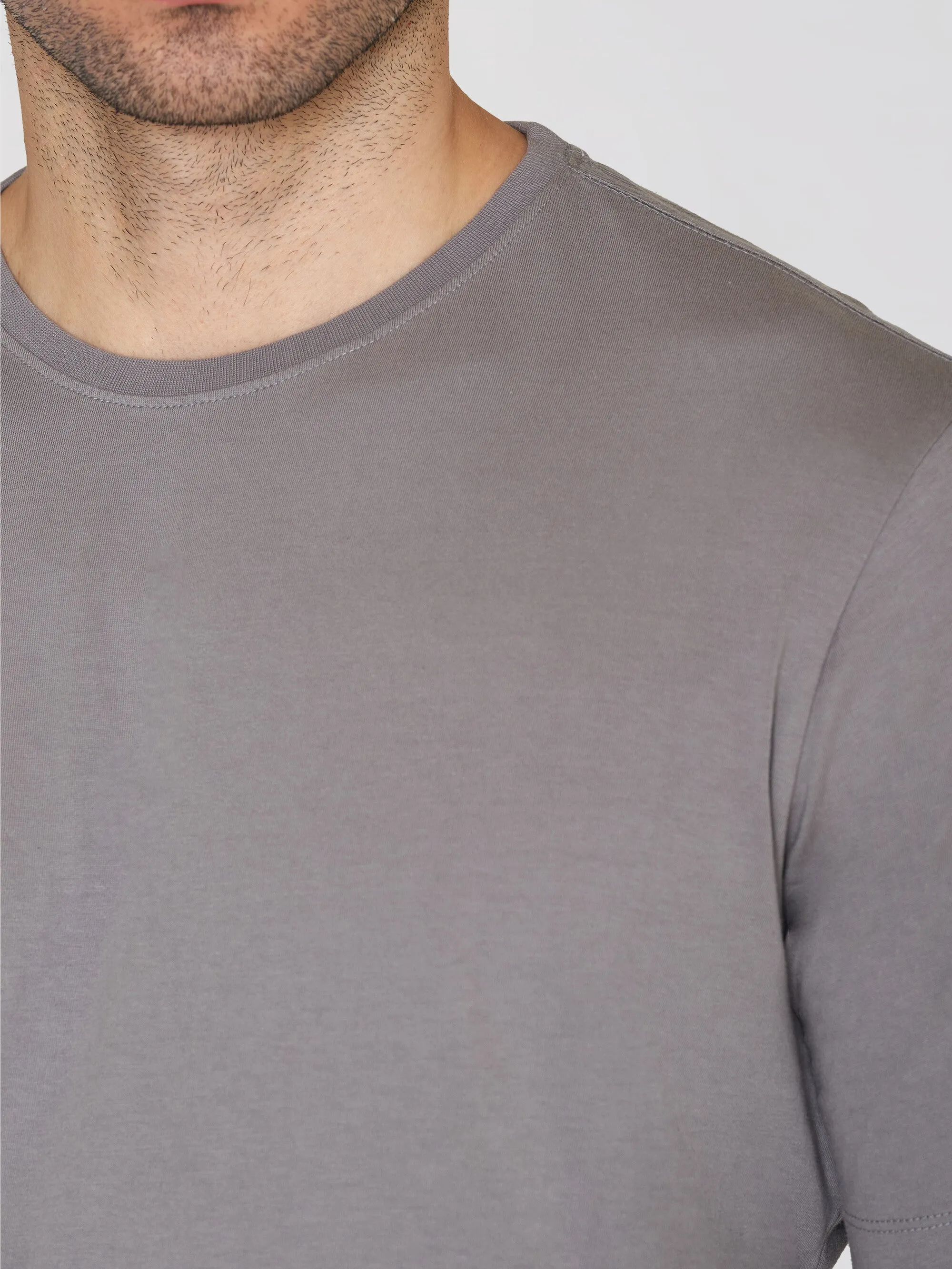 Regular fit Basic tee - Sharkskin Knowledge Cotton