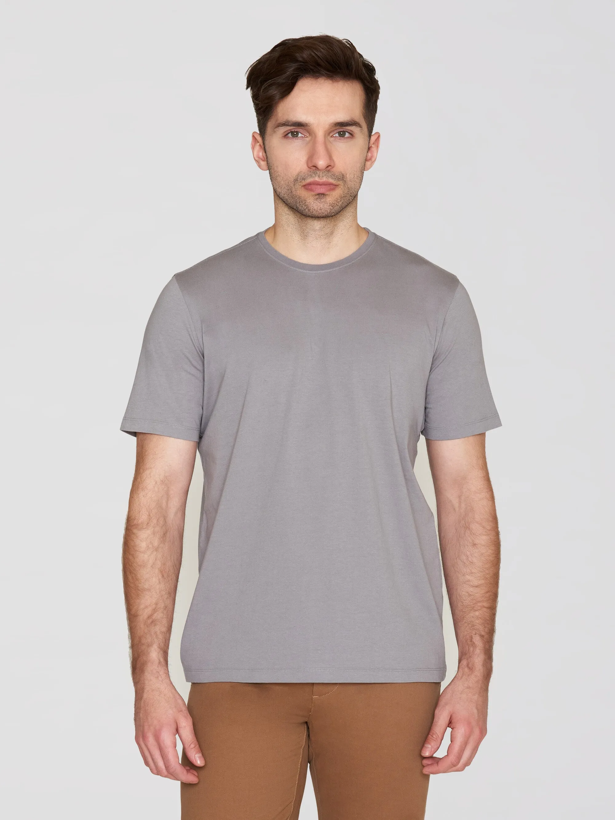 Regular fit Basic tee - Sharkskin Knowledge Cotton