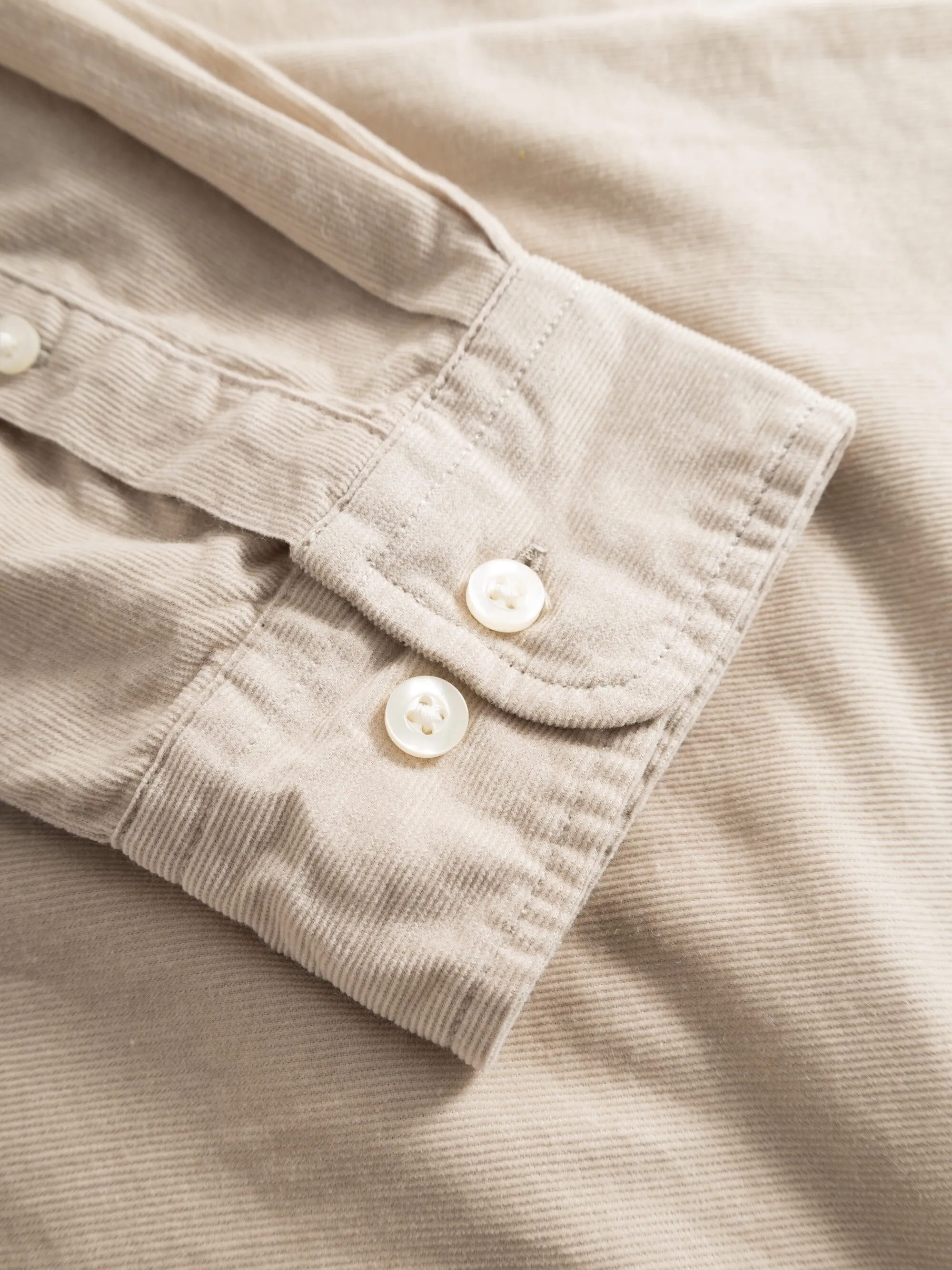 Regular fit corduroy shirt - Light feather gray Knowledge Cotton