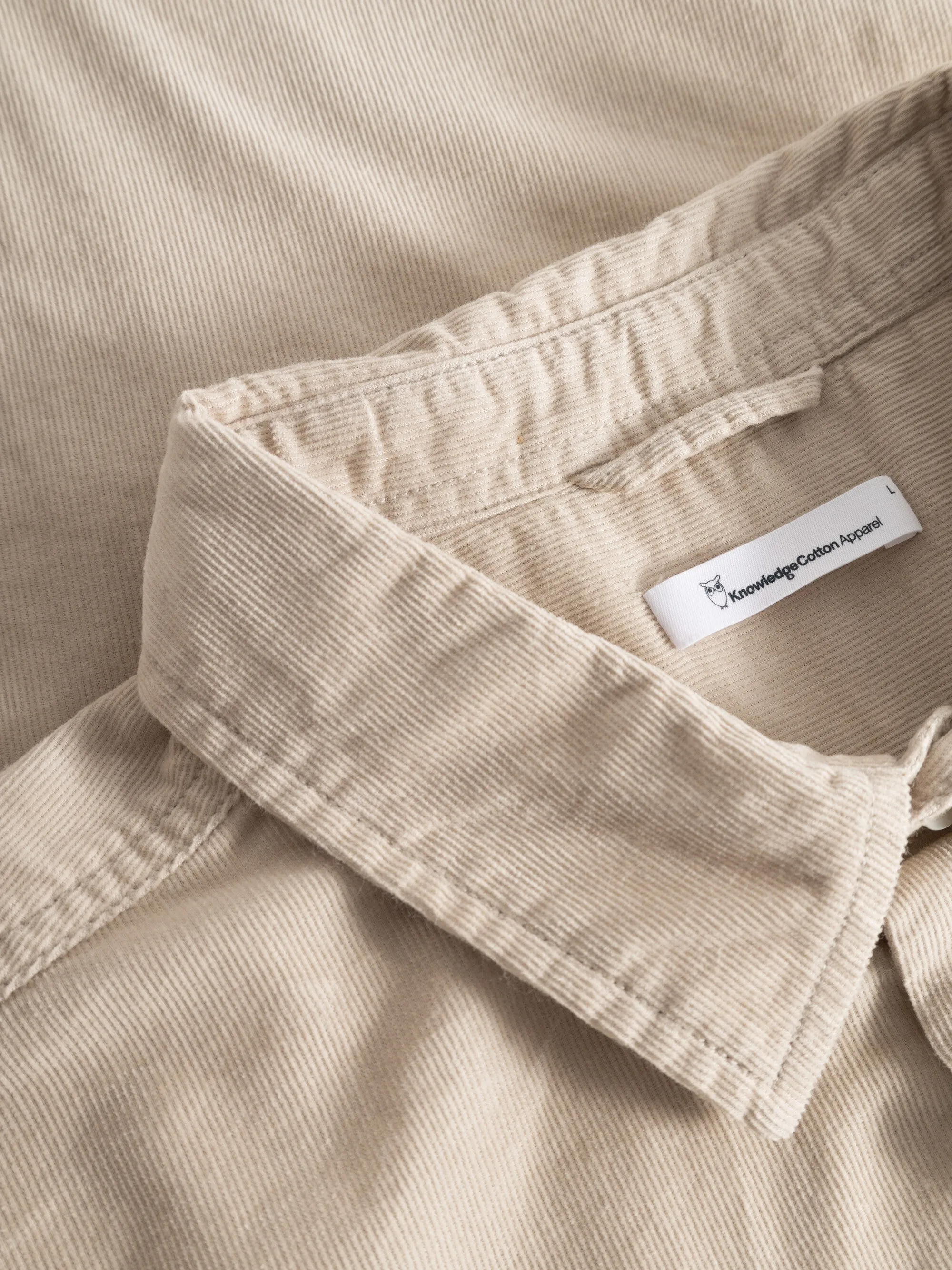 Regular fit corduroy shirt - Light feather gray Knowledge Cotton
