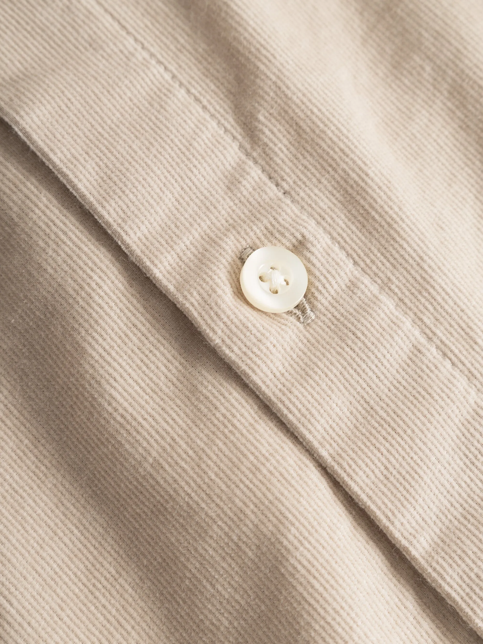 Regular fit corduroy shirt - Light feather gray Knowledge Cotton