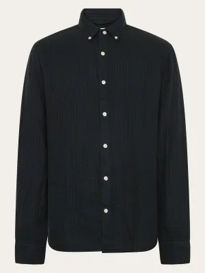 Regular fit double layer checkered shirt - Green check Knowledge Cotton