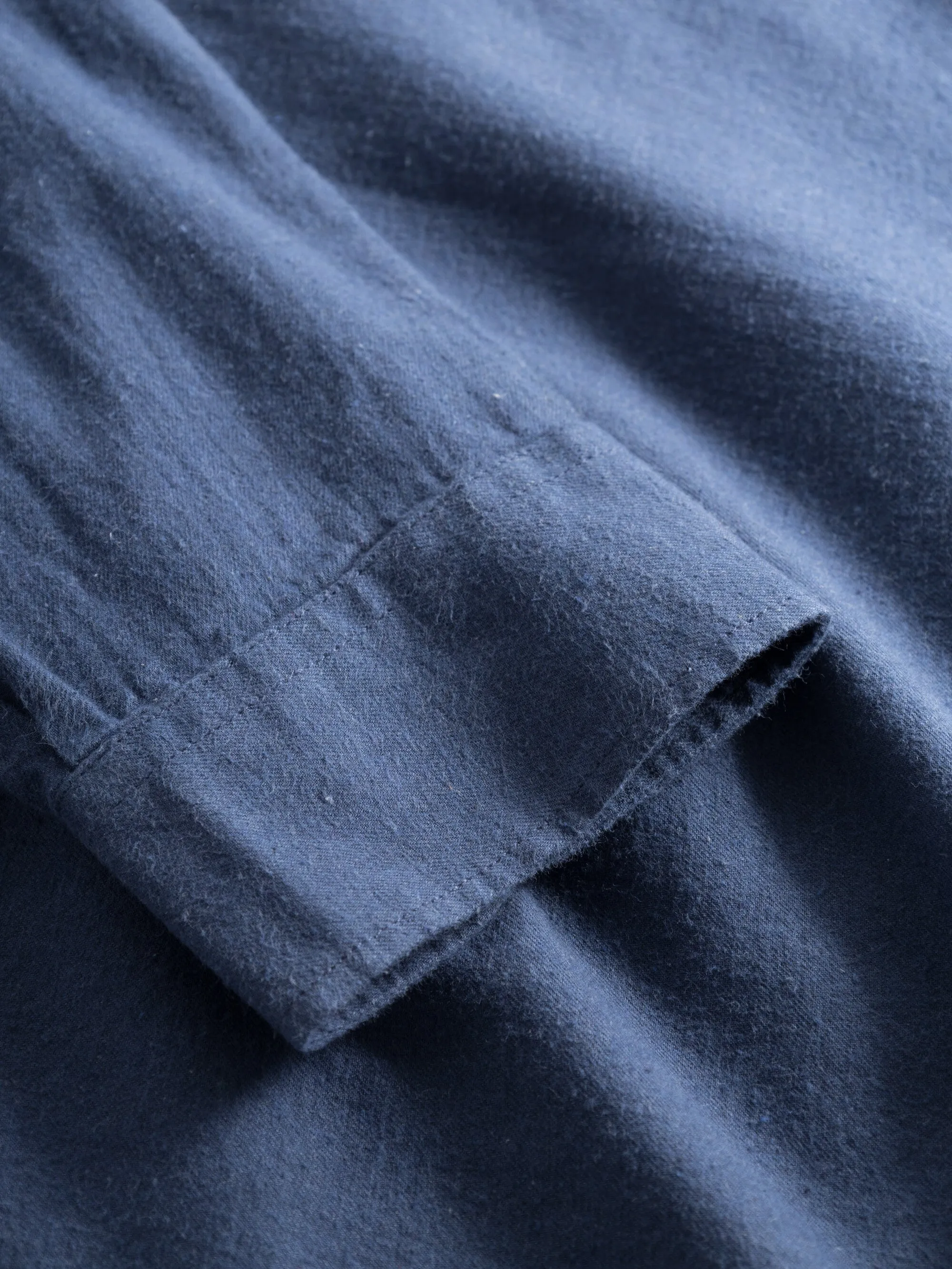 Regular fit melang flannel shirt - Estate Blue Knowledge Cotton