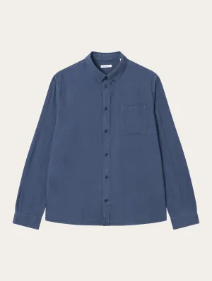 Regular fit melang flannel shirt - Estate Blue Knowledge Cotton