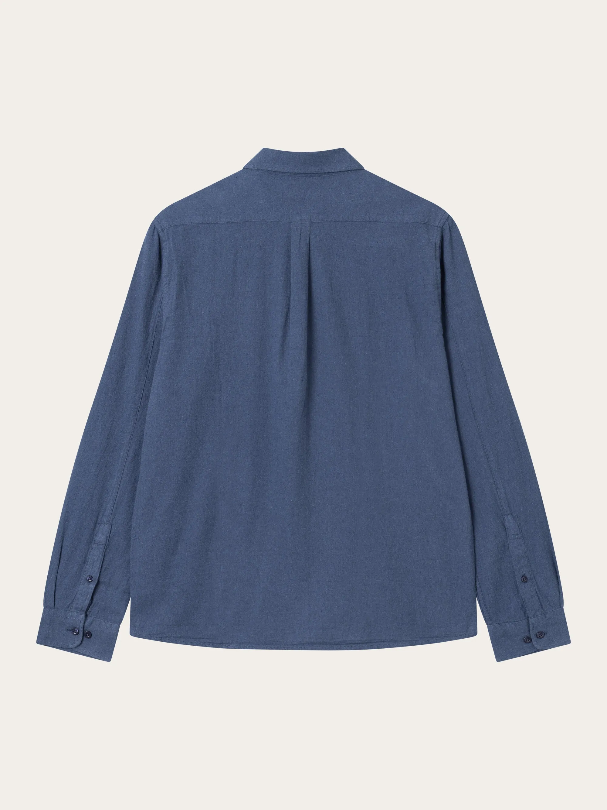 Regular fit melang flannel shirt - Estate Blue Knowledge Cotton