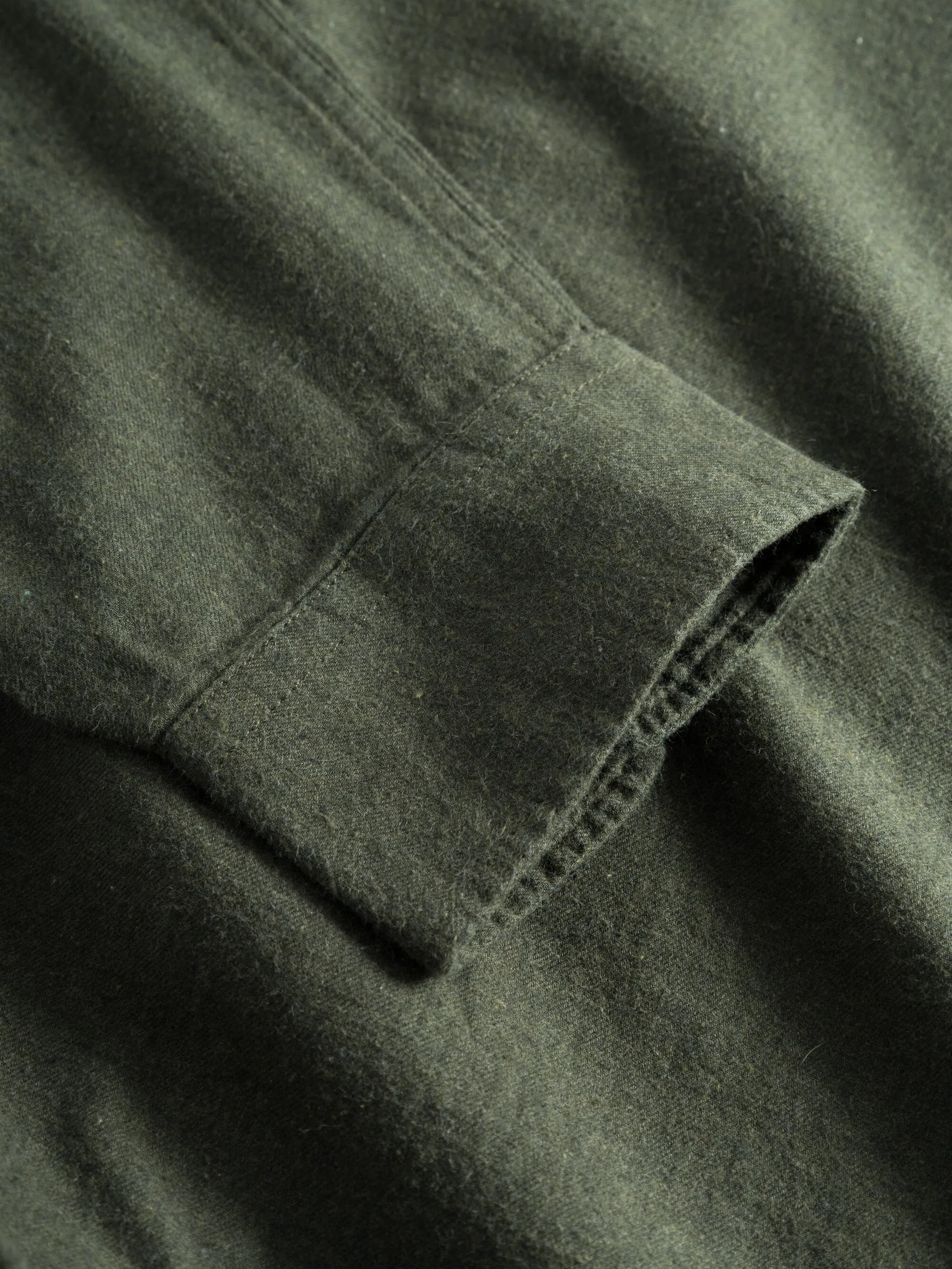 Regular fit melang flannel shirt - Forrest Night Knowledge Cotton