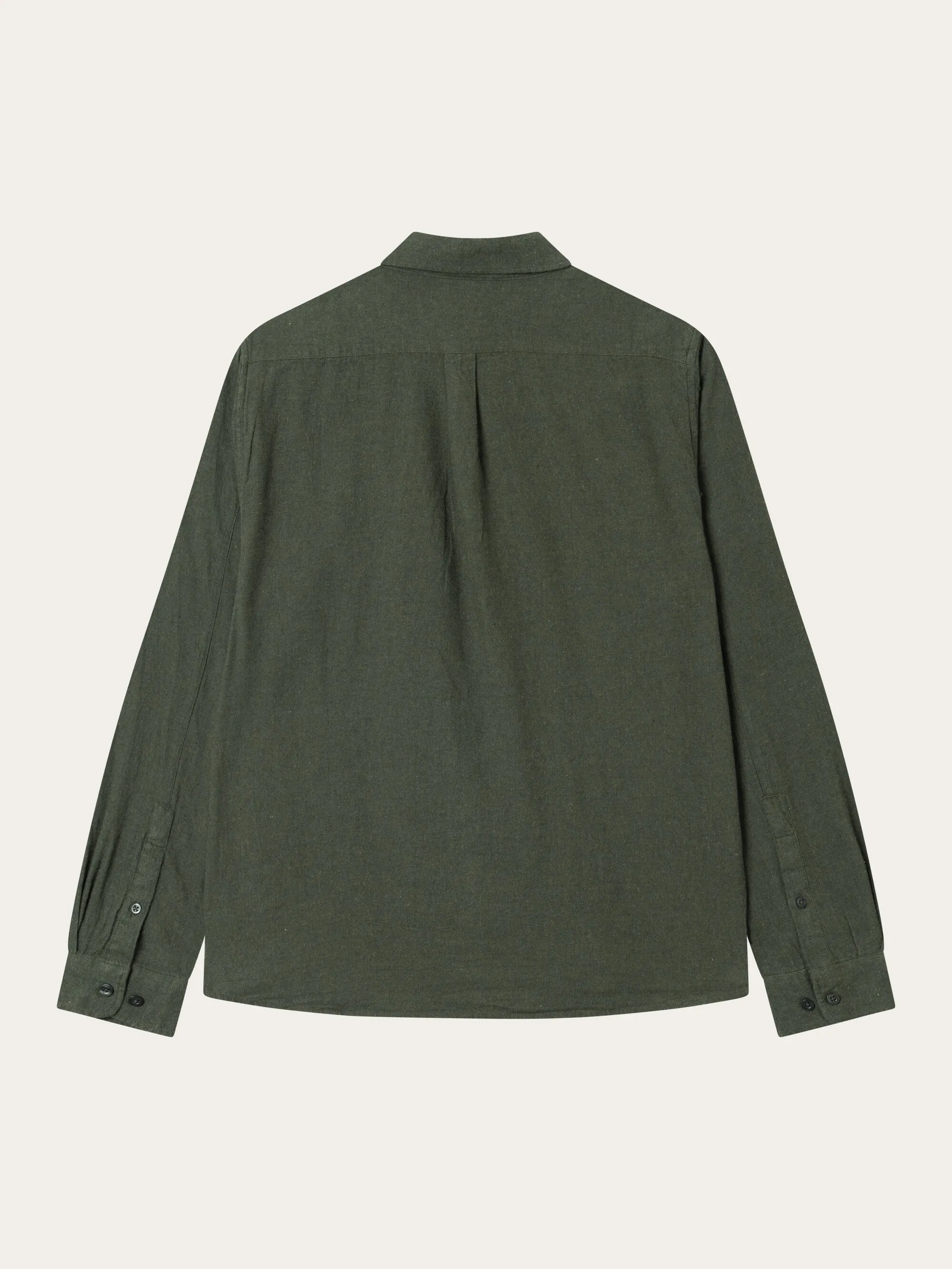 Regular fit melang flannel shirt - Forrest Night Knowledge Cotton
