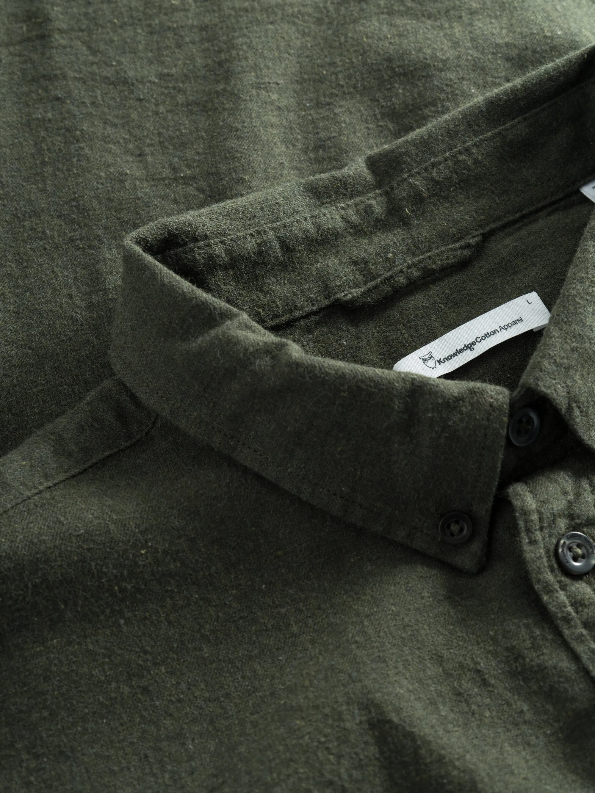 Regular fit melang flannel shirt - Forrest Night Knowledge Cotton