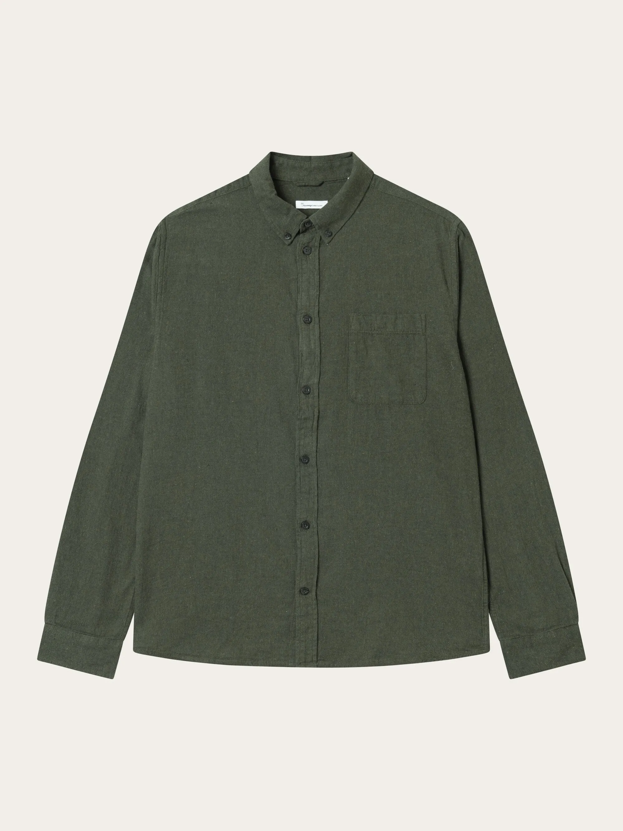 Regular fit melang flannel shirt - Forrest Night Knowledge Cotton