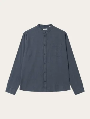 Regular fit melang flannel stand collar shirt - Total Eclipse Knowledge Cotton