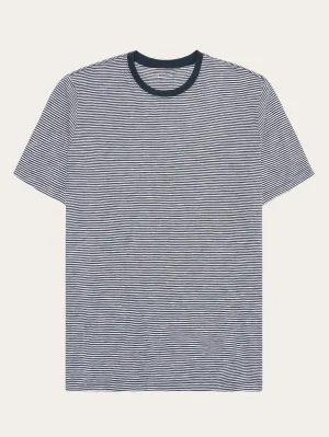 Regular fit Striped basic tee - Blue stripe Knowledge Cotton