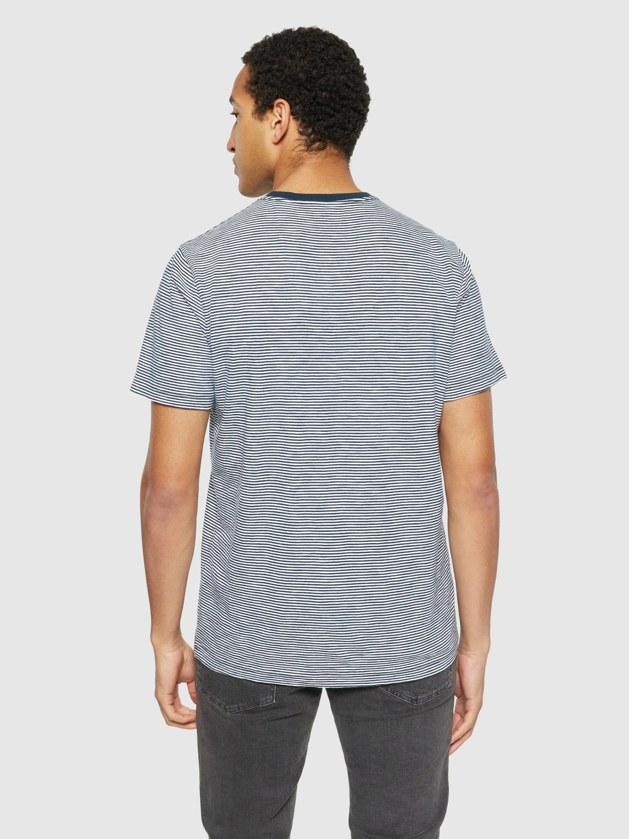 Regular fit Striped basic tee - Blue stripe Knowledge Cotton
