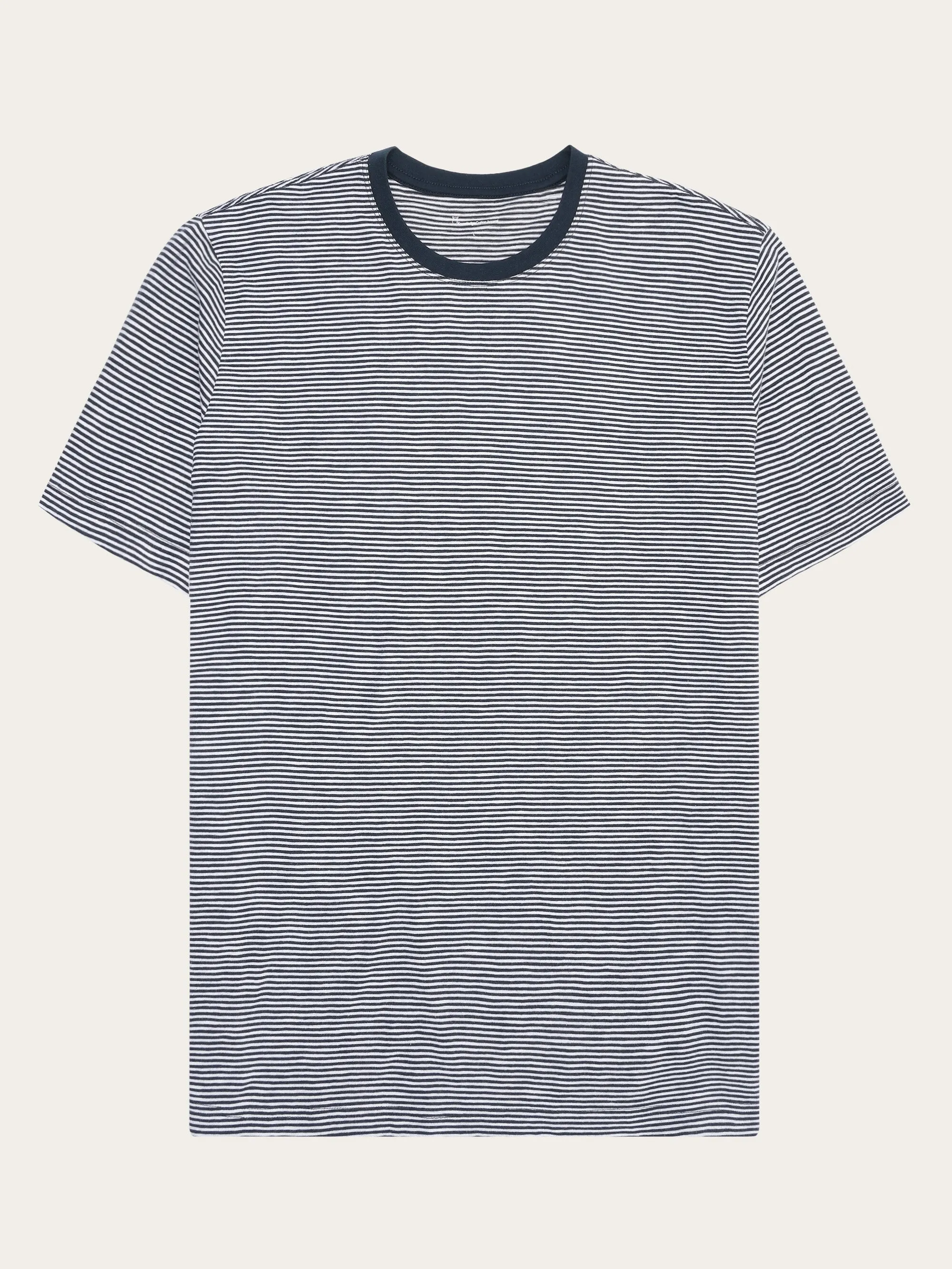 Regular fit Striped basic tee - Blue stripe Knowledge Cotton
