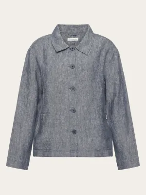 Regular linen overshirt - GOTS/Vegan - Vintage Indigo Knowledge Cotton