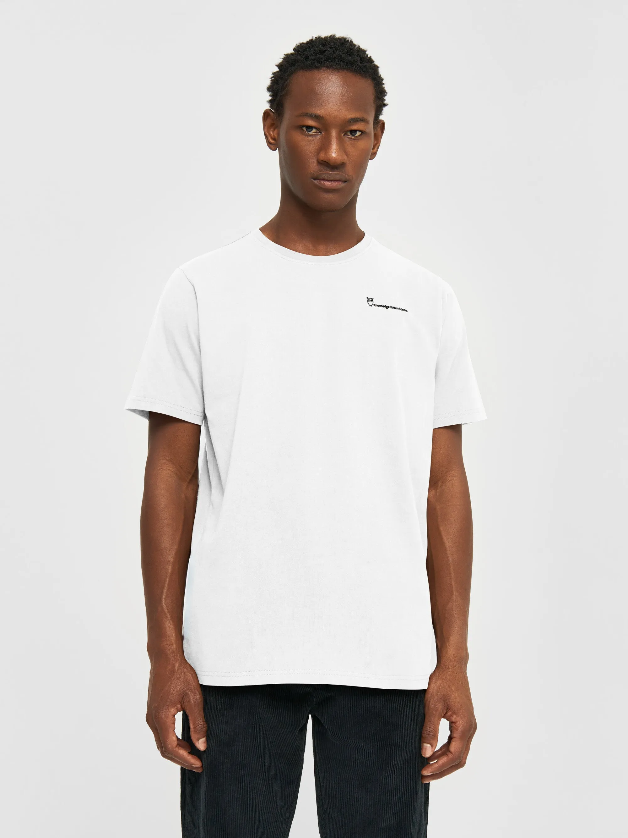 Regular trademark chest print t-shirt - Bright White Knowledge Cotton