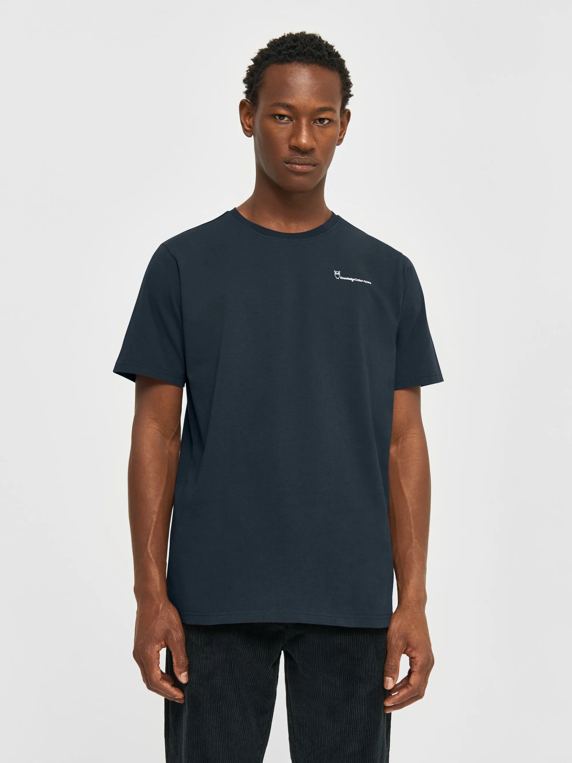 Regular trademark chest print t-shirt - Total Eclipse Knowledge Cotton