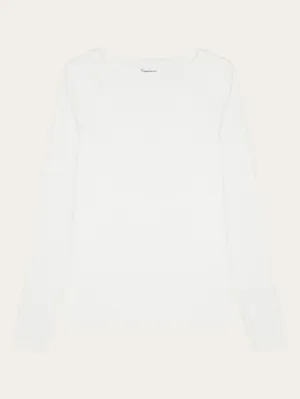 Rib Scoop neck long sleeved - Star White Knowledge Cotton