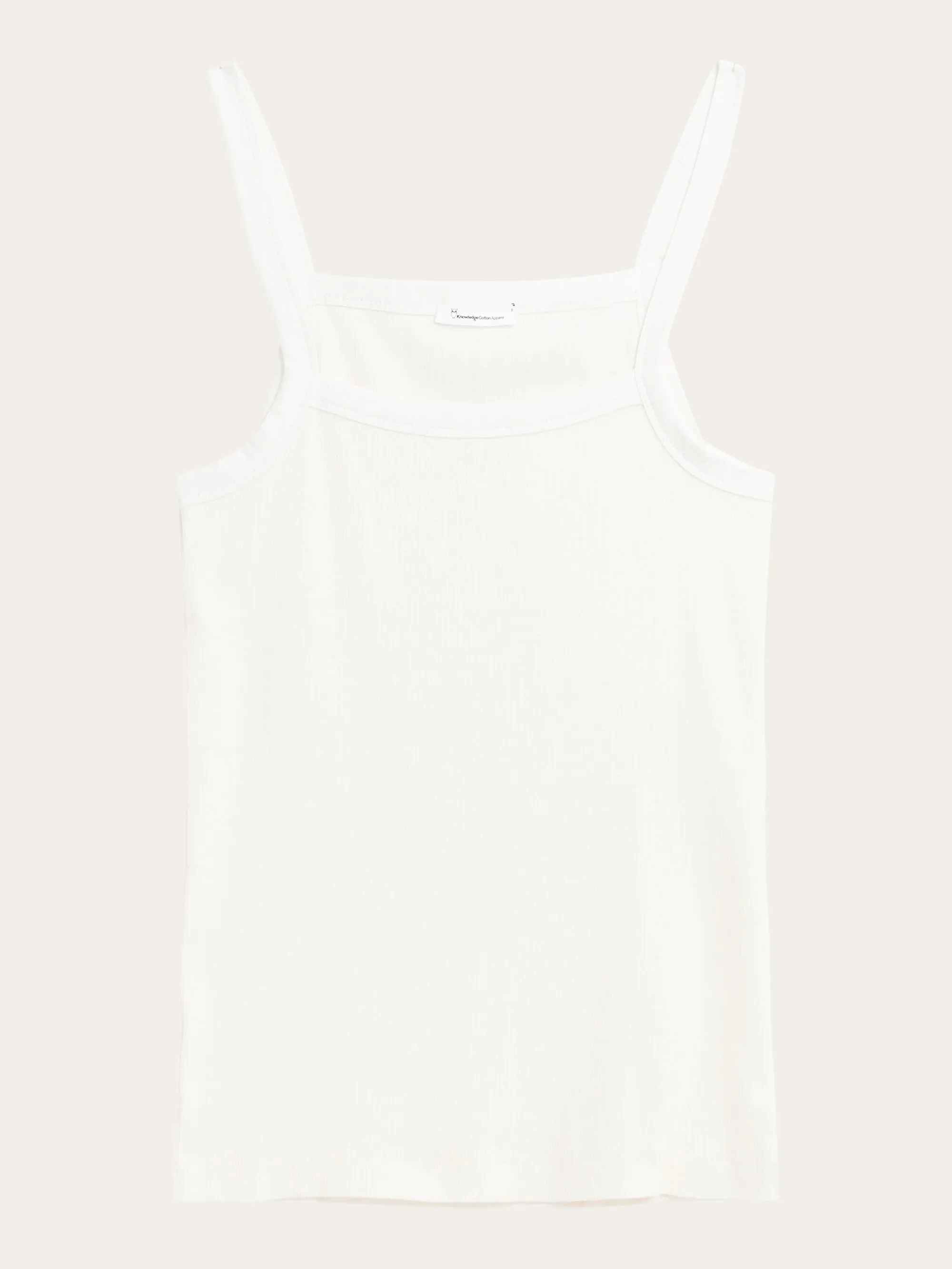 Rib strap top - Star White Knowledge Cotton