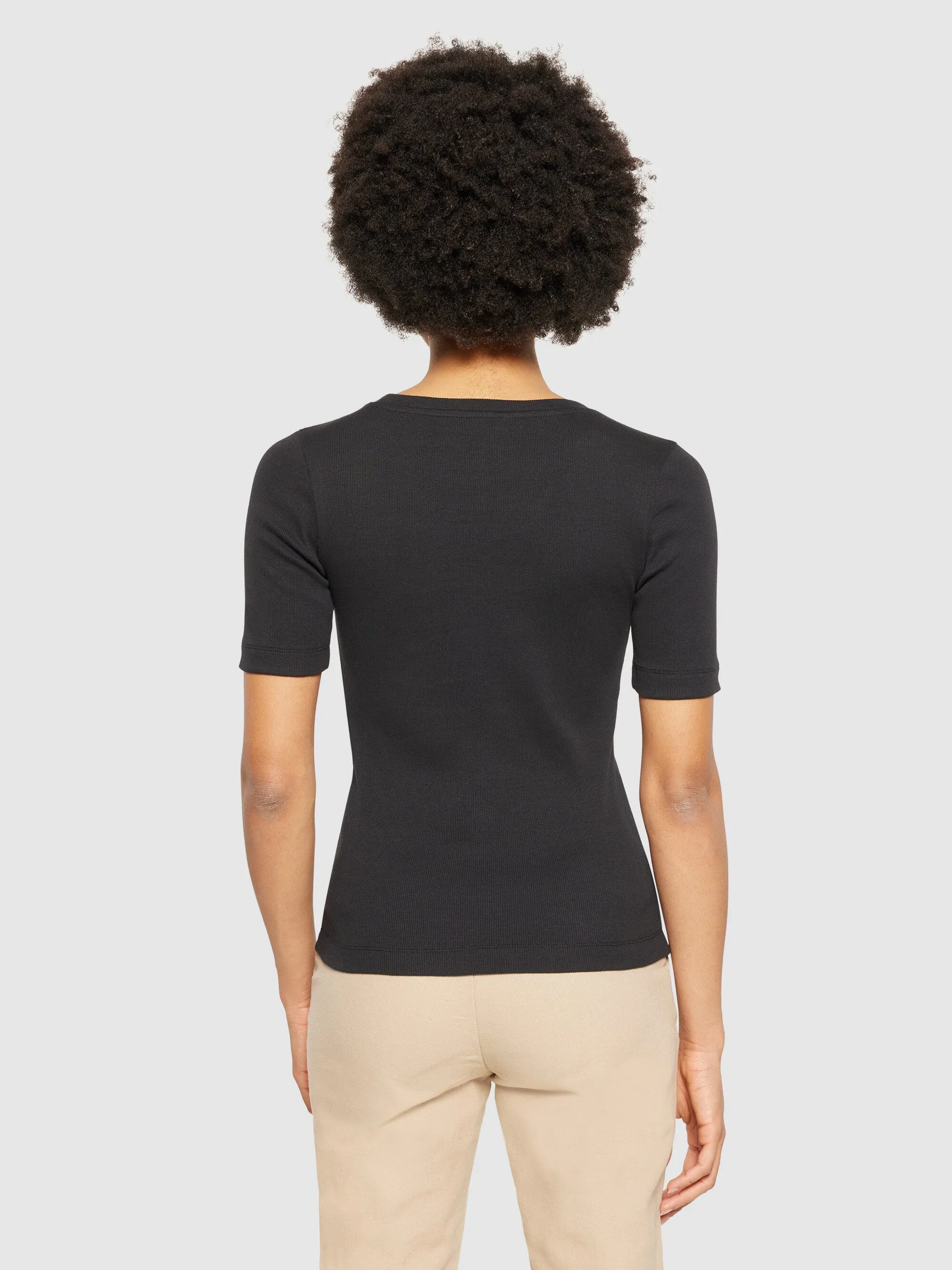 Rib t-shirt - Black Jet Knowledge Cotton