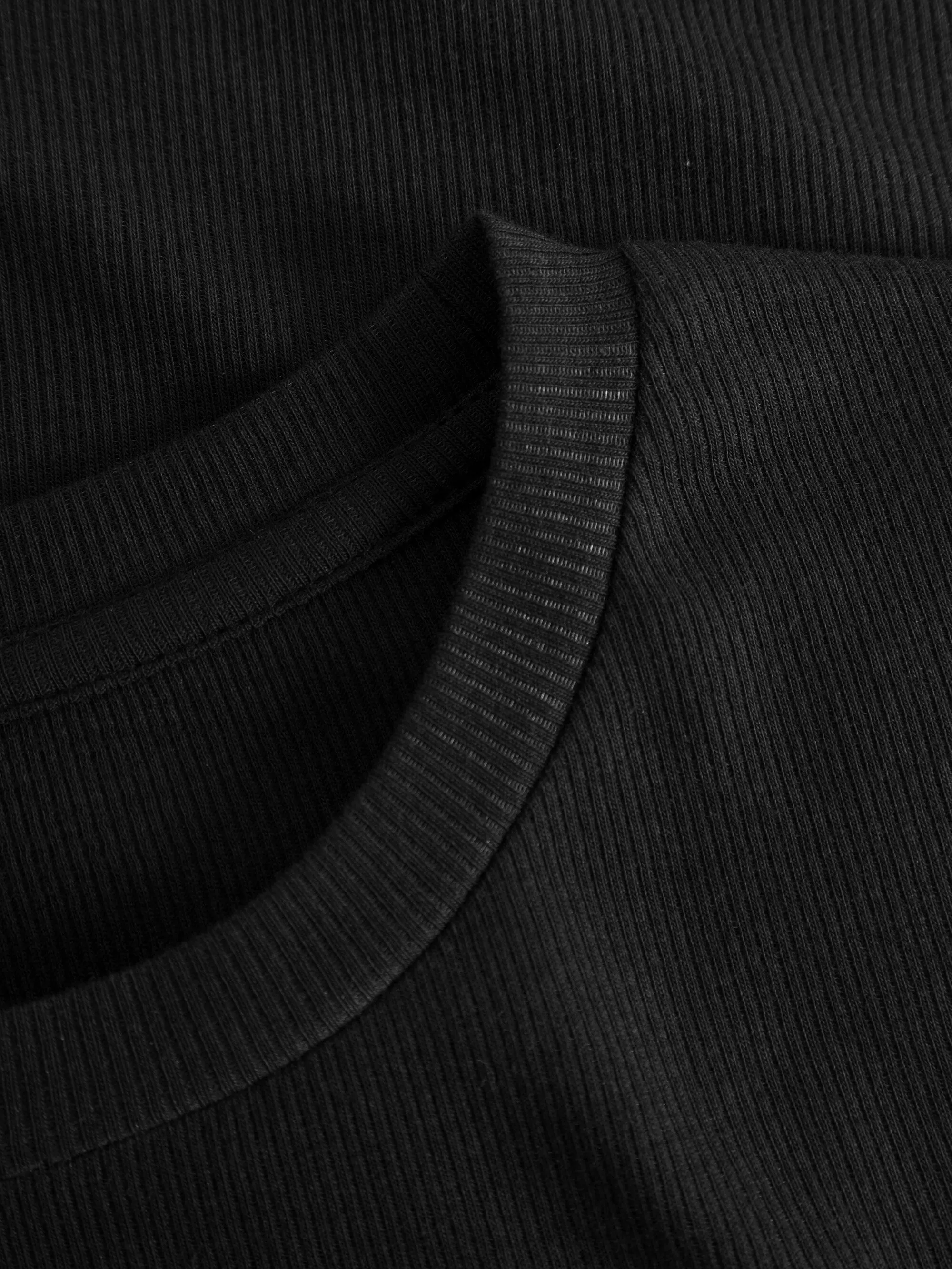 Rib t-shirt - Black Jet Knowledge Cotton