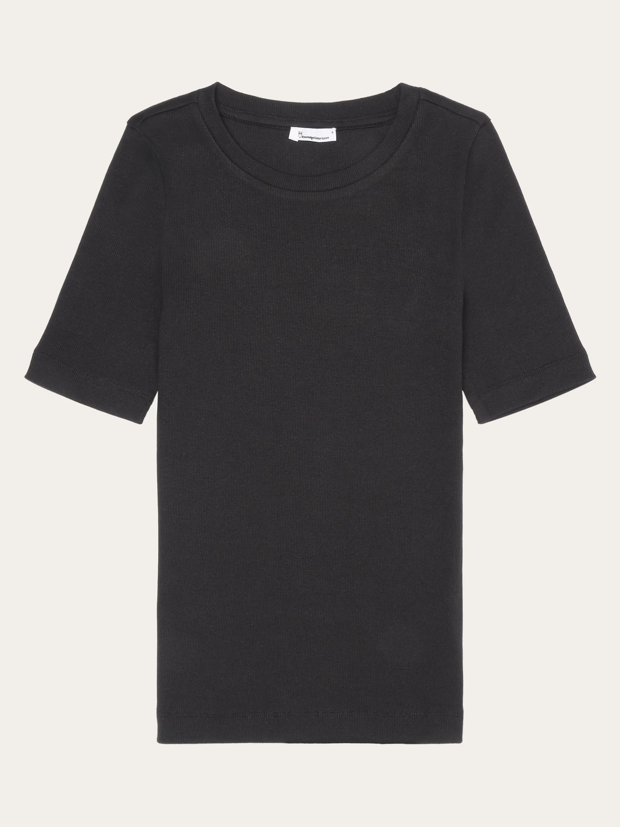 Rib t-shirt - Black Jet Knowledge Cotton